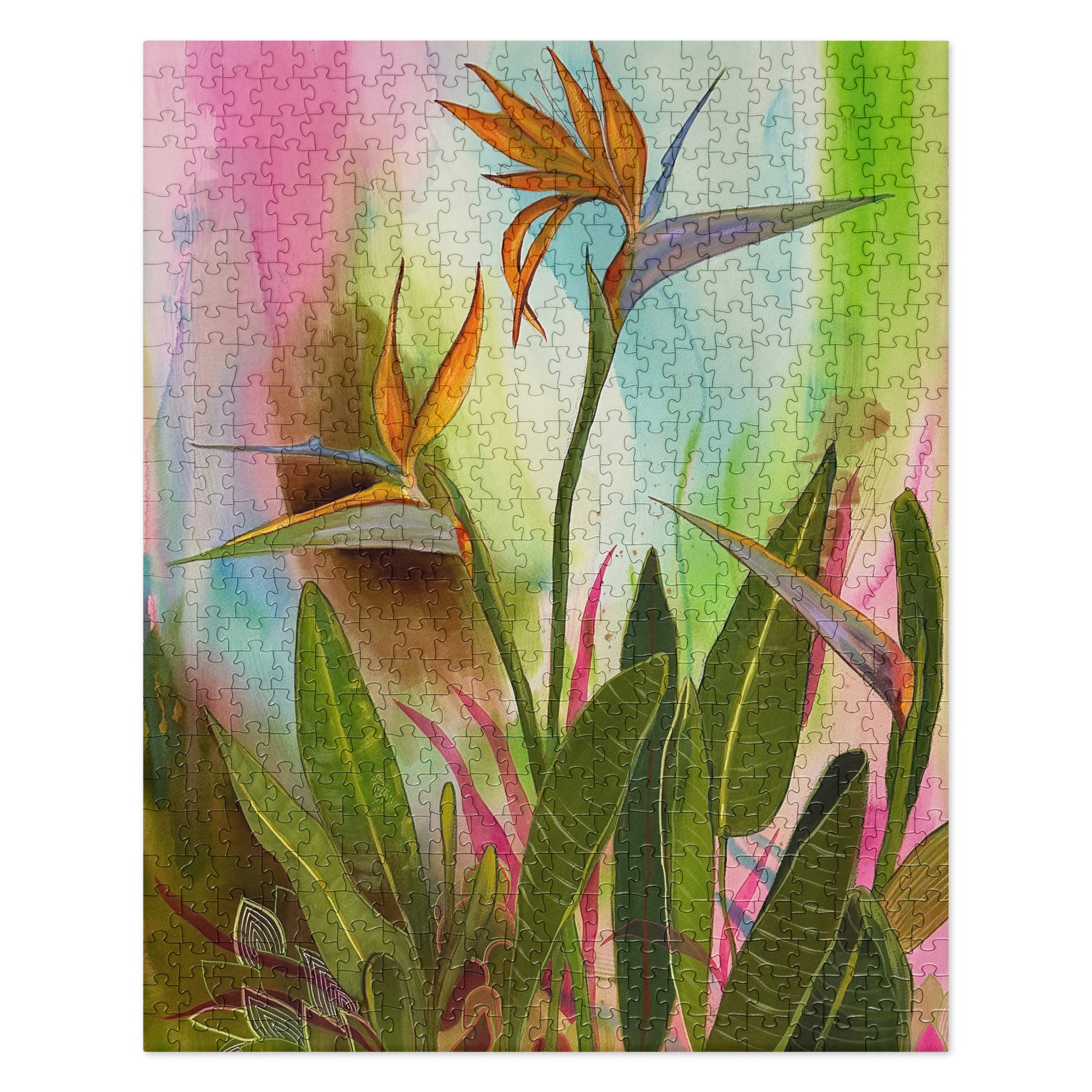 Birds of Paradise-Jigsaw puzzle - Aquamarine Design - Artistic Gifts for Women - Art by Artist Tania Herrera from Aquamarine Design Studio