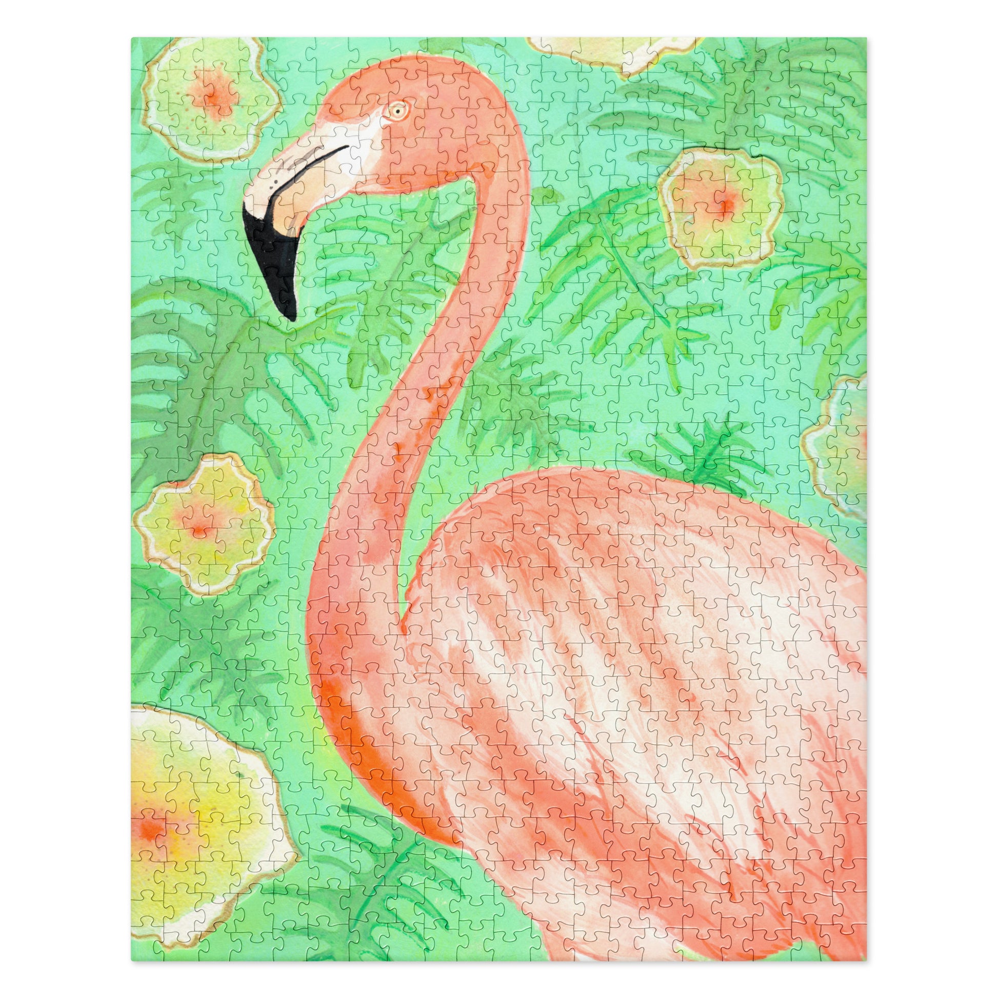 Flamingo Jigsaw puzzle - Aquamarine Design - Artistic Gifts for Women - Art by Artist Tania Herrera from Aquamarine Design Studio