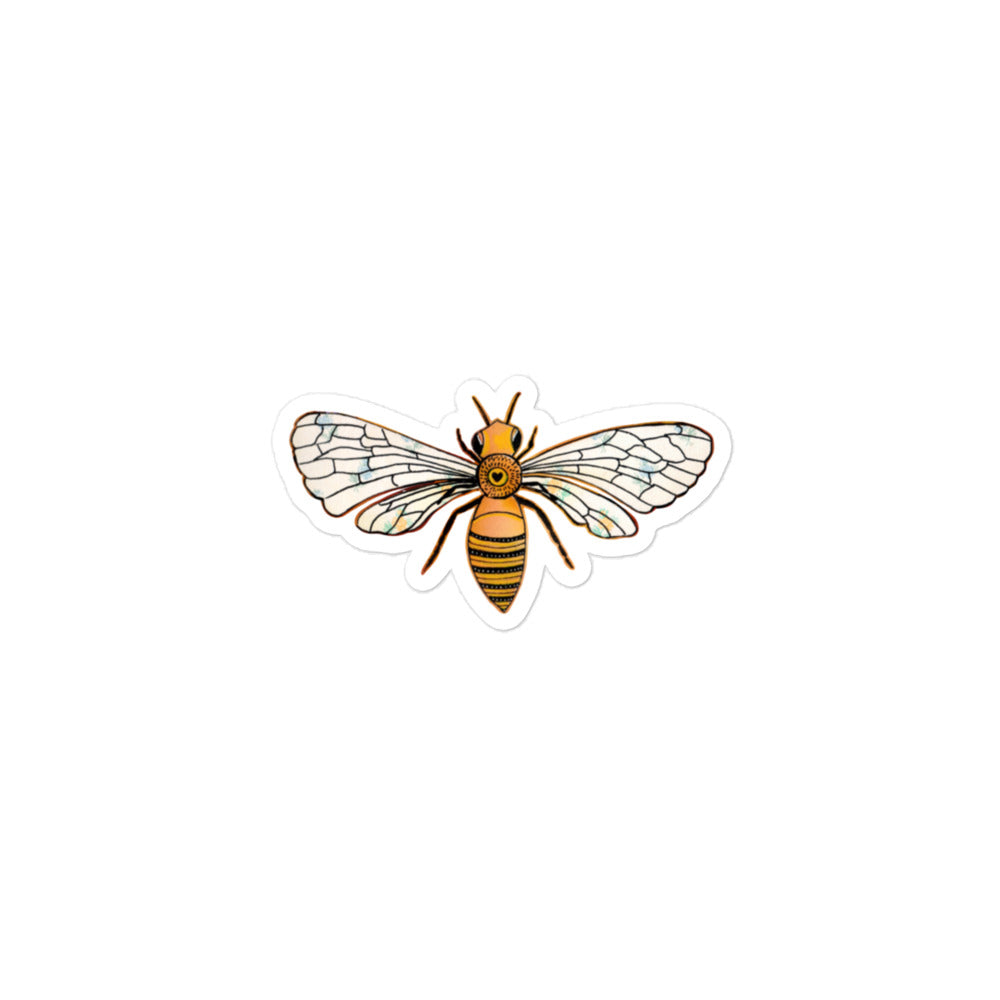 Honey Bee Sticker - Aquamarine Design - Artistic Gifts for Women - Art by Artist Tania Herrera from Aquamarine Design Studio