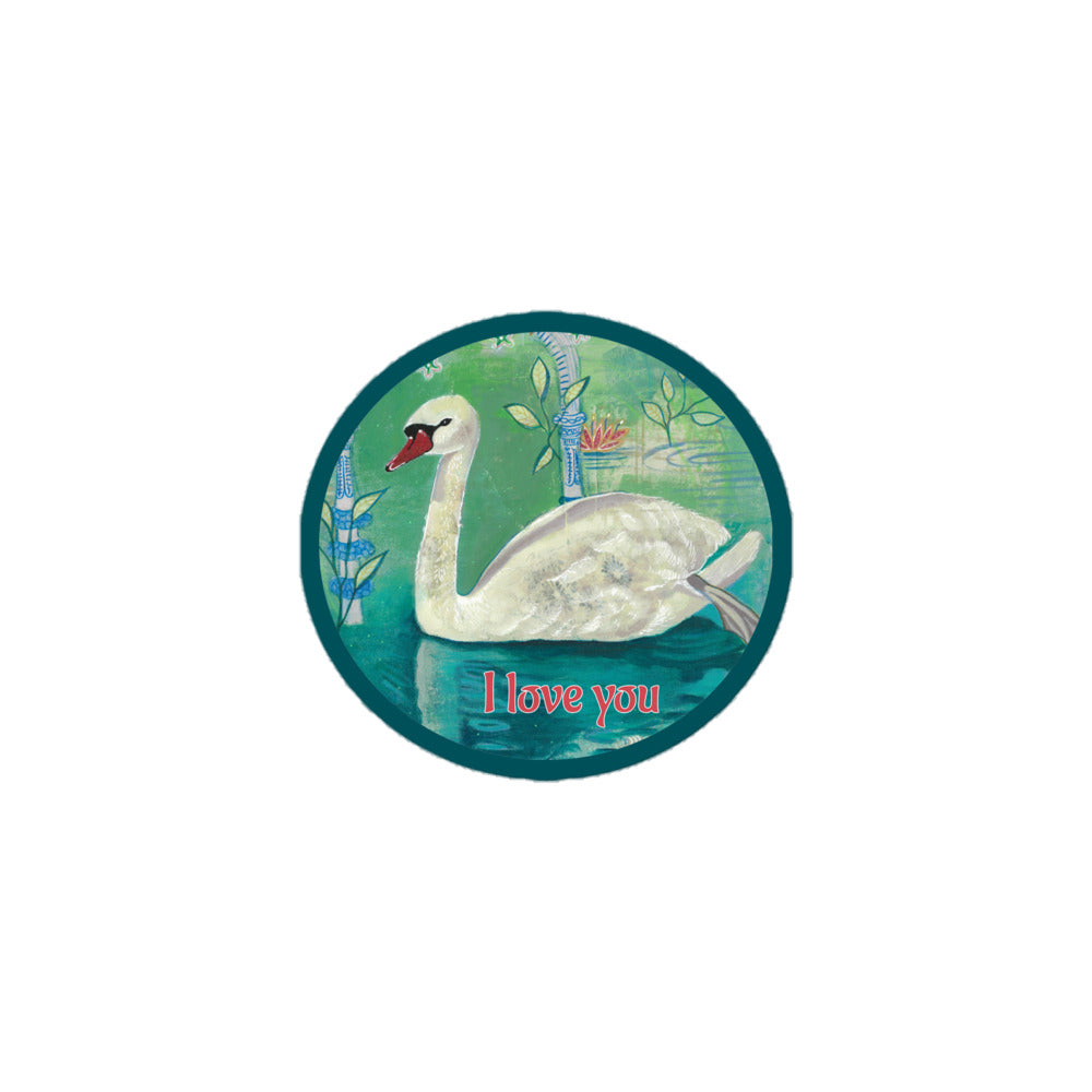 I love you Bubble-free stickers - Aquamarine Design - Artistic Gifts for Women - Art by Artist Tania Herrera from Aquamarine Design Studio