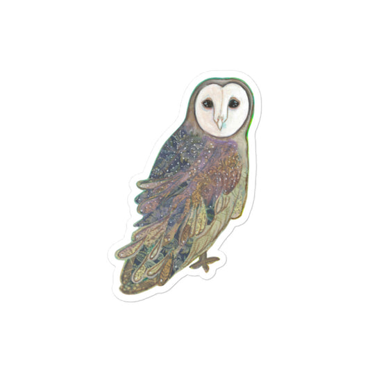 Owl Bubble-free stickers - Aquamarine Design - Artistic Gifts for Women - Art by Artist Tania Herrera from Aquamarine Design Studio