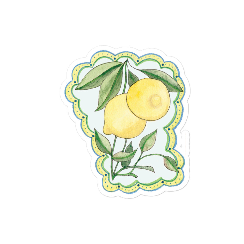 Lemons Bubble-free stickers - Aquamarine Design - Artistic Gifts for Women - Art by Artist Tania Herrera from Aquamarine Design Studio