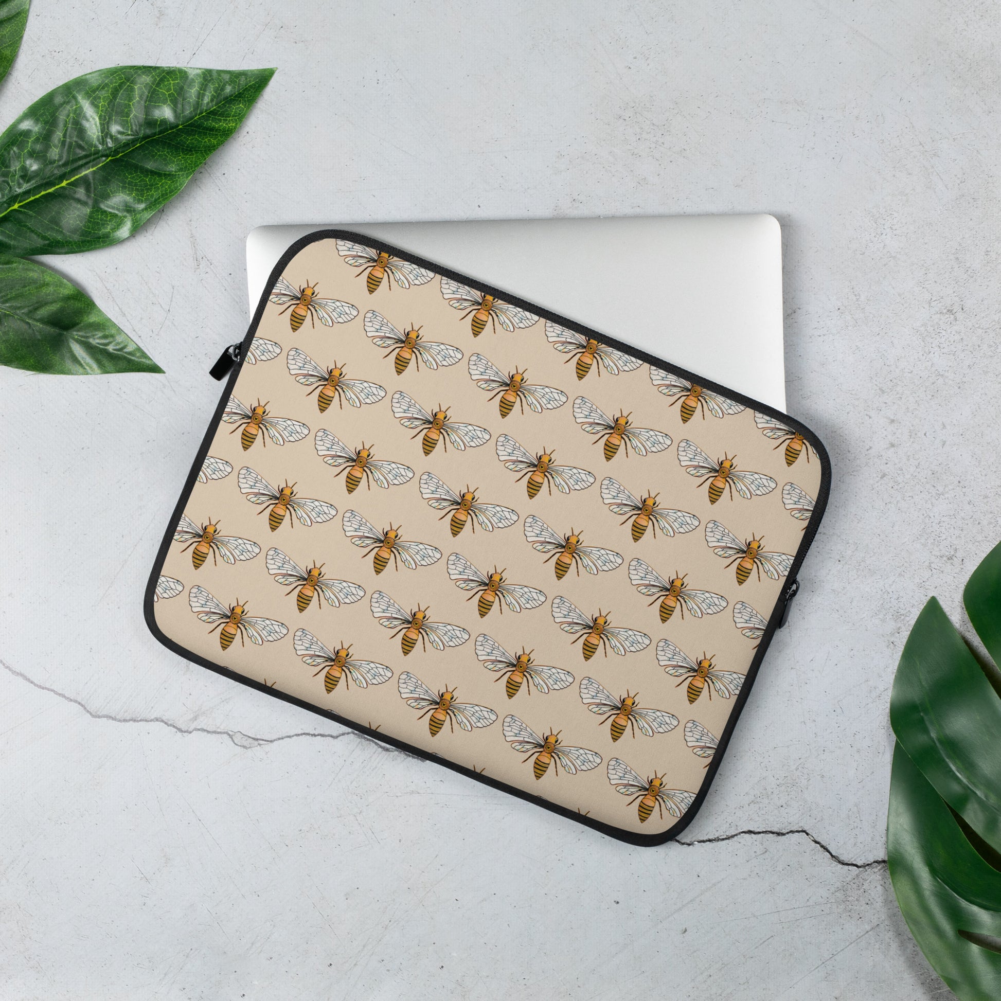 Honey Bee- Laptop Sleeve - Aquamarine Design - Artistic Gifts for Women - Art by Artist Tania Herrera from Aquamarine Design Studio