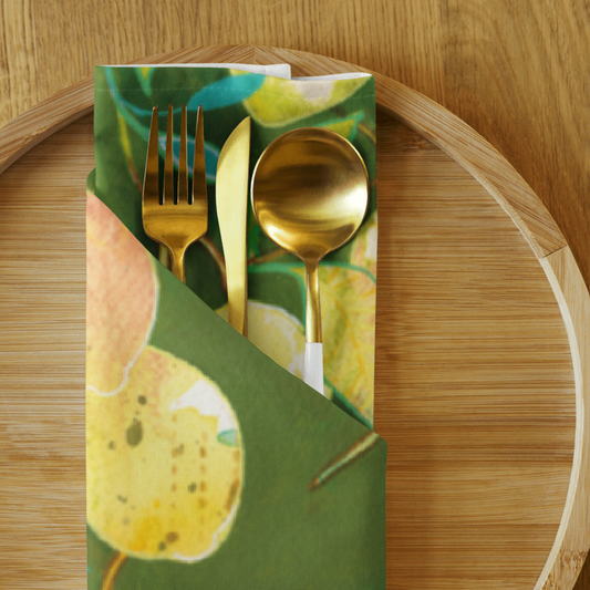 Lemons napkin set - Aquamarine Design - Artistic Gifts for Women - Art by Artist Tania Herrera from Aquamarine Design Studio