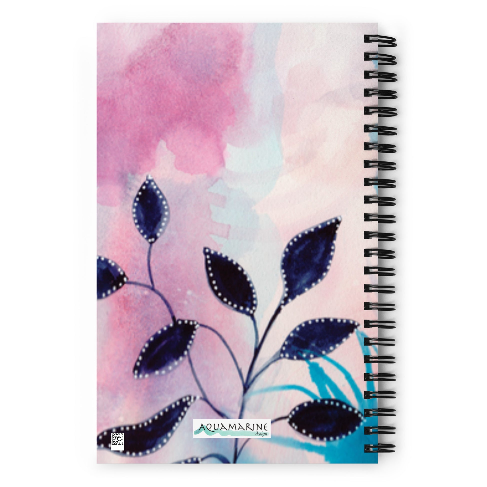 Blue Leaves Spiral notebook - Aquamarine Design - Artistic Gifts for Women - Art by Artist Tania Herrera from Aquamarine Design Studio