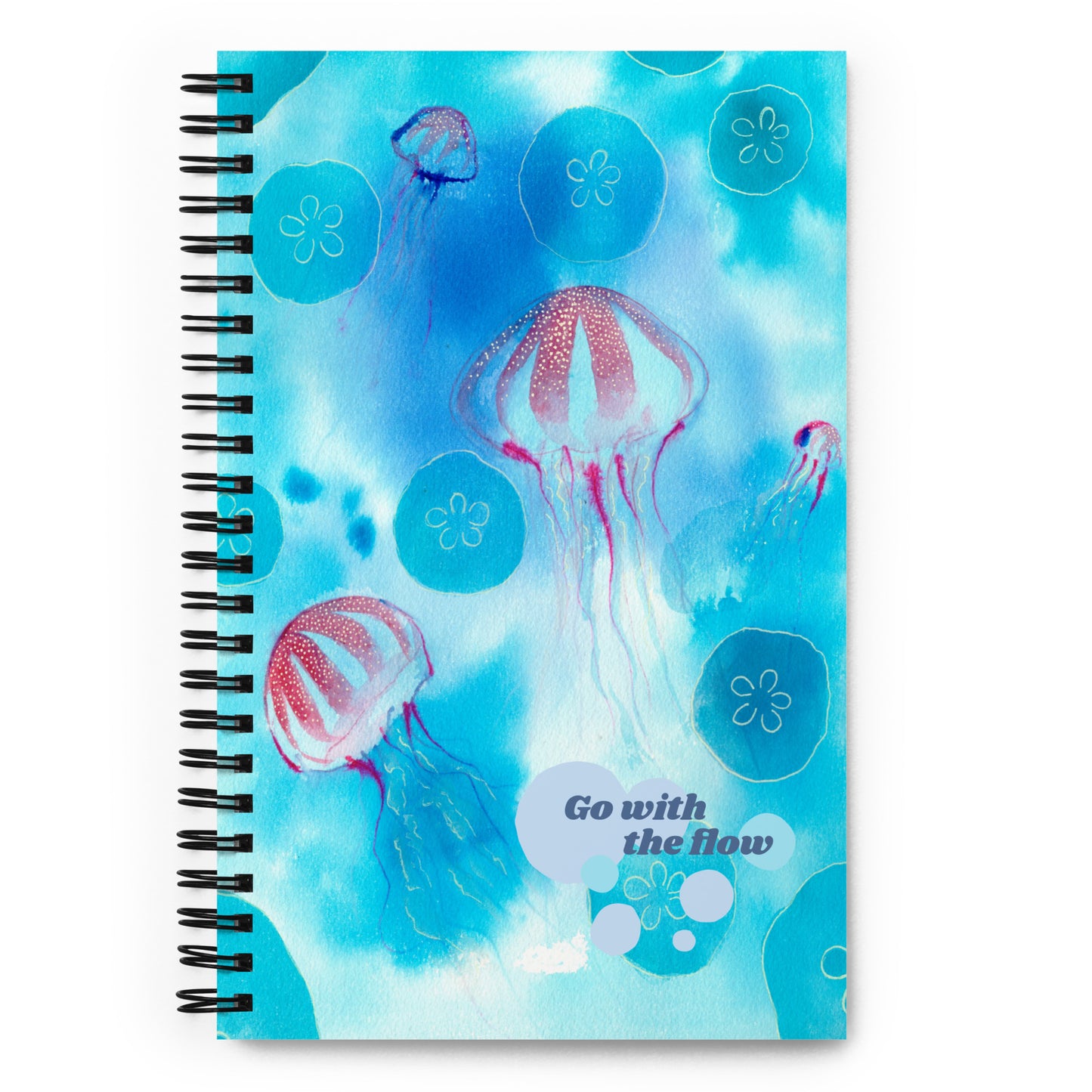 Jelly flow Spiral notebook - Aquamarine Design - Artistic Gifts for Women - Art by Artist Tania Herrera from Aquamarine Design Studio