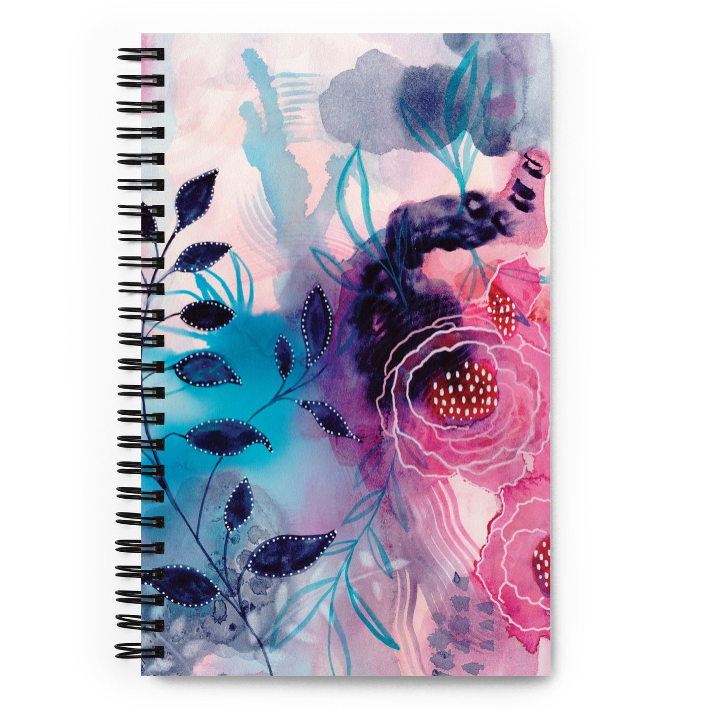 Blue Leaves Spiral notebook - Aquamarine Design - Artistic Gifts for Women - Art by Artist Tania Herrera from Aquamarine Design Studio