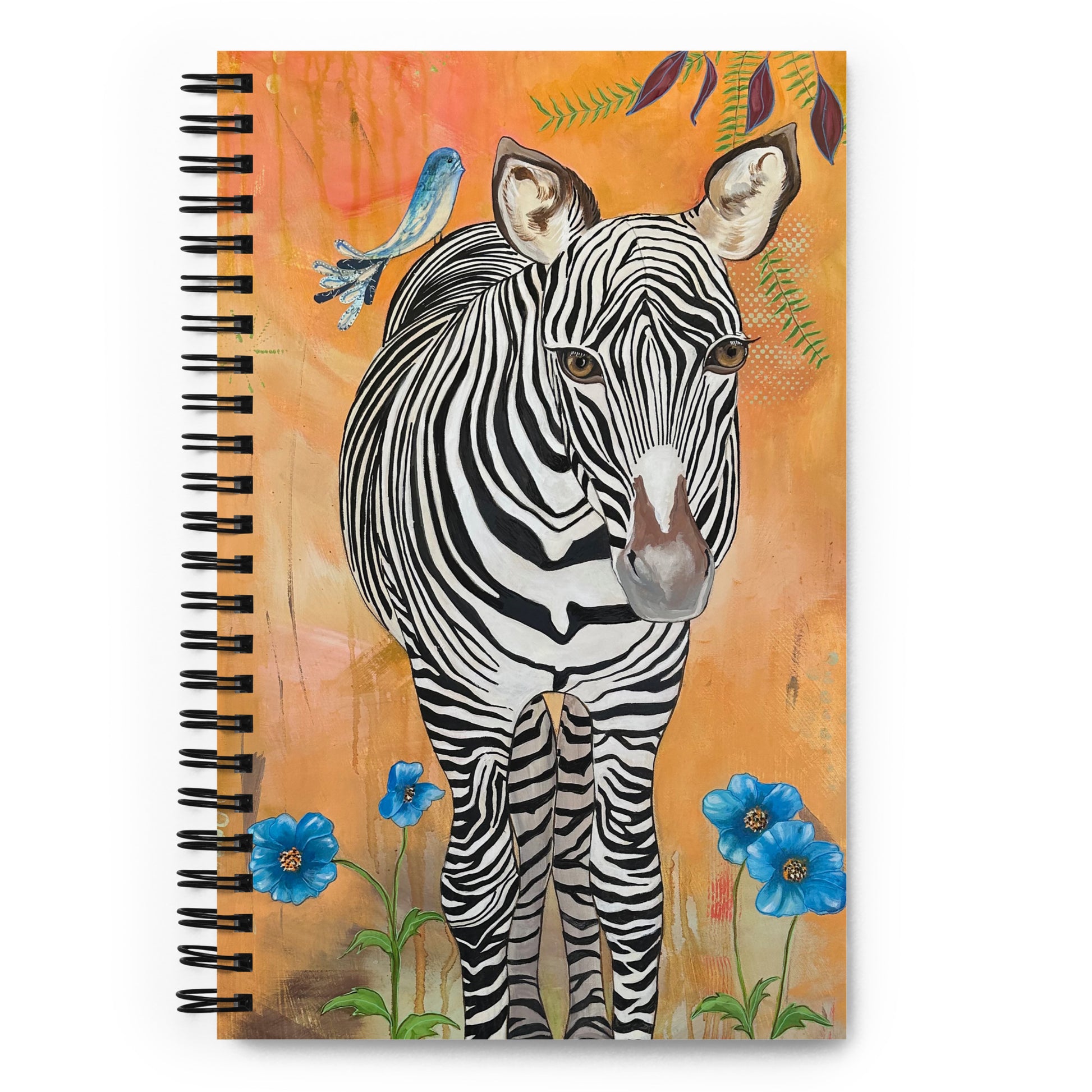 Empowered Zebra Spiral notebook - Aquamarine Design - Artistic Gifts for Women - Art by Artist Tania Herrera from Aquamarine Design Studio