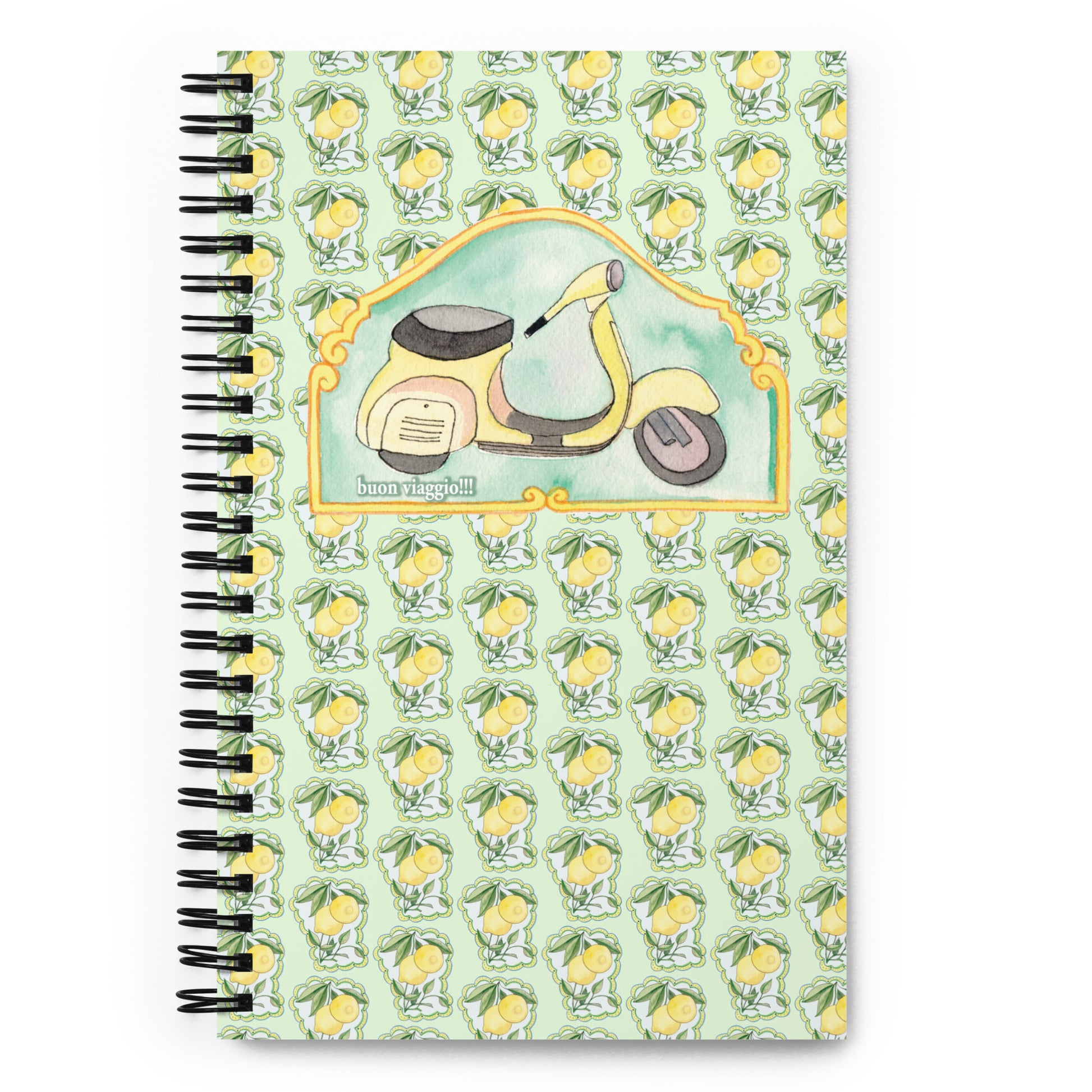 Buon Viaggio Spiral notebook - Aquamarine Design - Artistic Gifts for Women - Art by Artist Tania Herrera from Aquamarine Design Studio