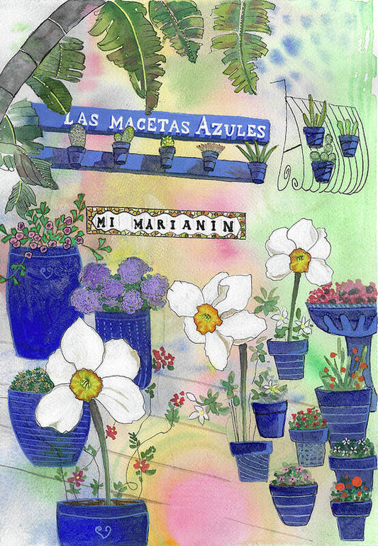 The Blue Pots - Art Print