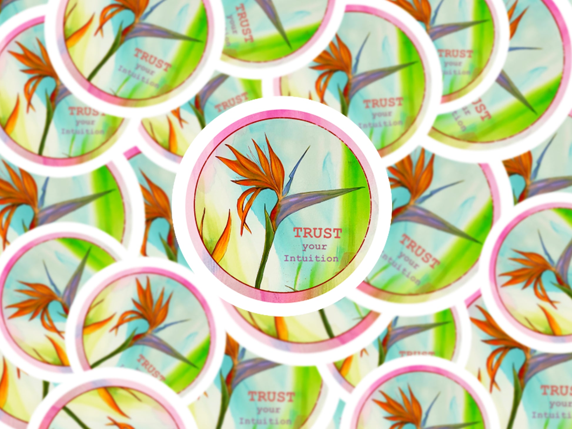 Trust your Intuition Bubble-free stickers - Aquamarine Design - Artistic Gifts for Women - Art by Artist Tania Herrera from Aquamarine Design Studio