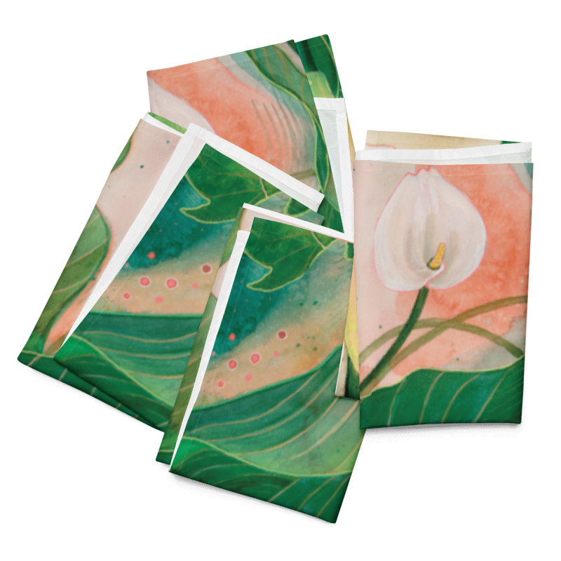 White Callas Cloth napkin set