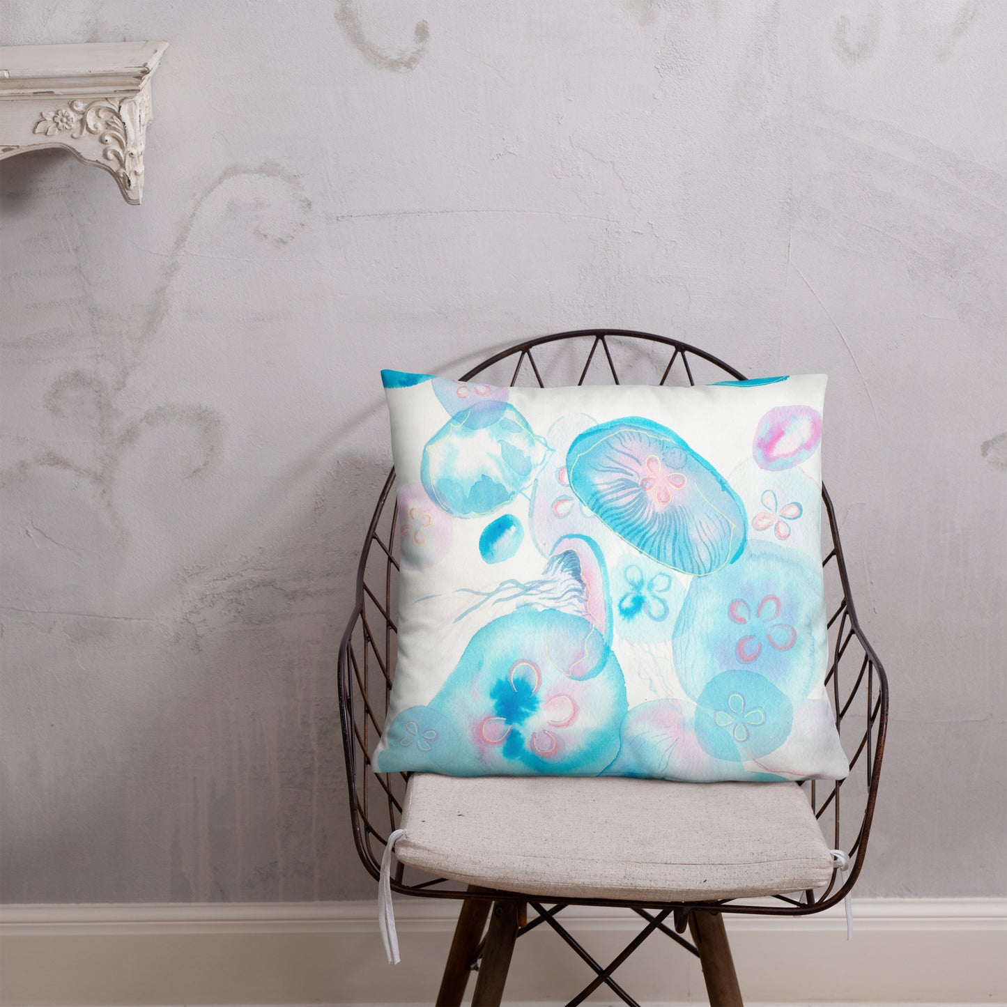 Light blue Jellyfish Basic Pillow