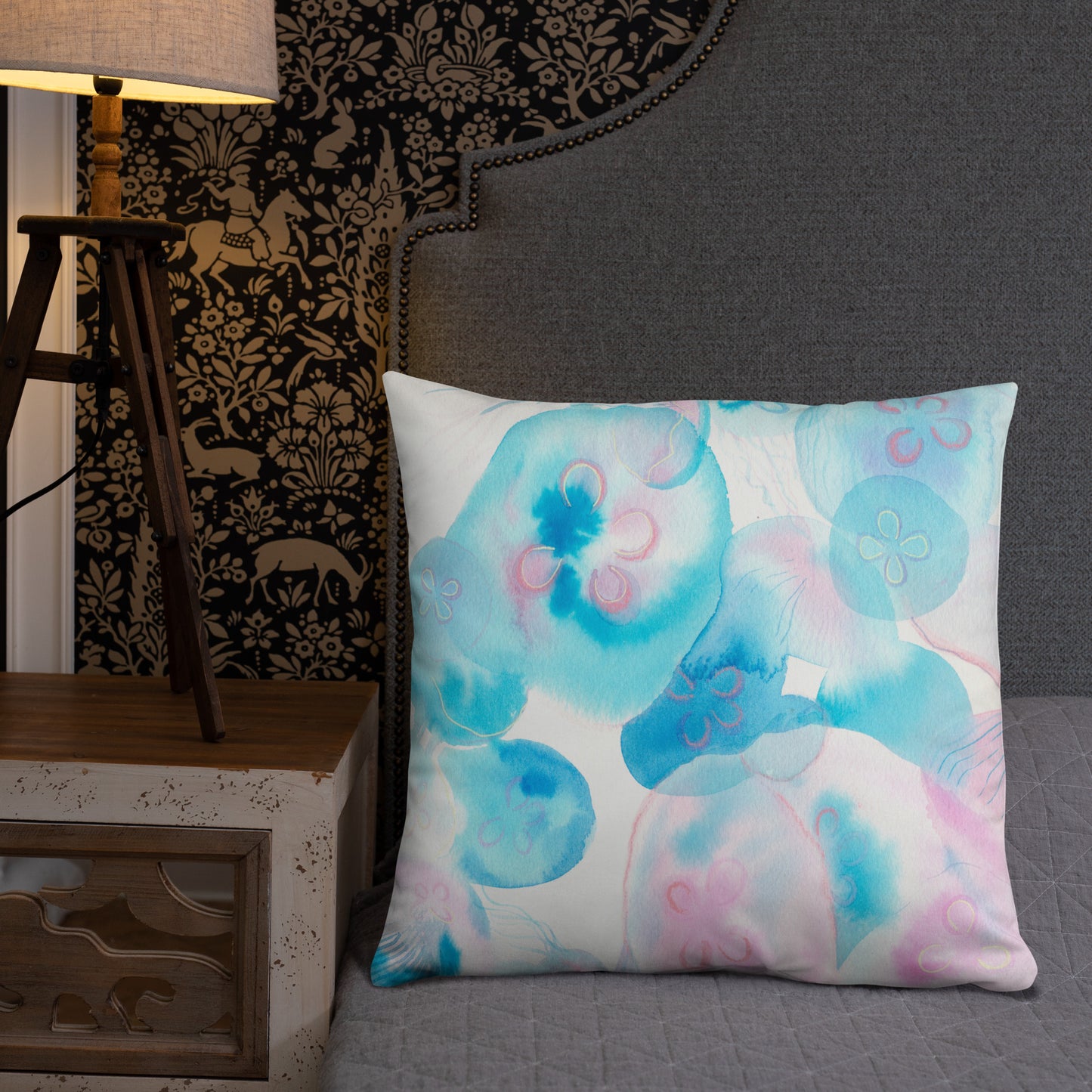 Light blue Jellyfish Basic Pillow