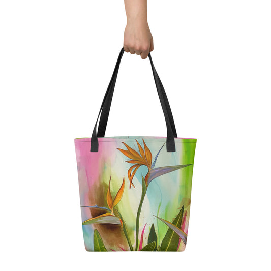 Birds of Paradise Tote bag - Aquamarine Design - Artistic Gifts for Women - Art by Artist Tania Herrera from Aquamarine Design Studio