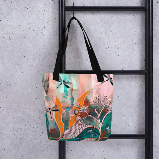 Dragonfly Tote bag - Aquamarine Design - Artistic Gifts for Women - Art by Artist Tania Herrera from Aquamarine Design Studio