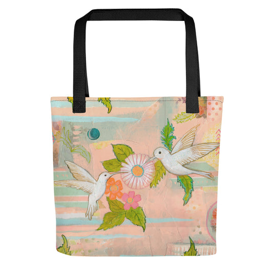 Hummingbirds Tote bag - Aquamarine Design - Artistic Gifts for Women - Art by Artist Tania Herrera from Aquamarine Design Studio