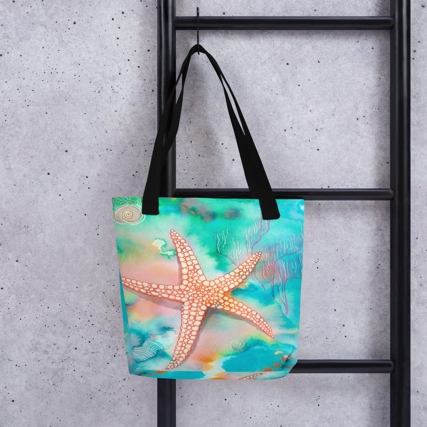 Starfish Tote bag - Aquamarine Design - Artistic Gifts for Women - Art by Artist Tania Herrera from Aquamarine Design Studio