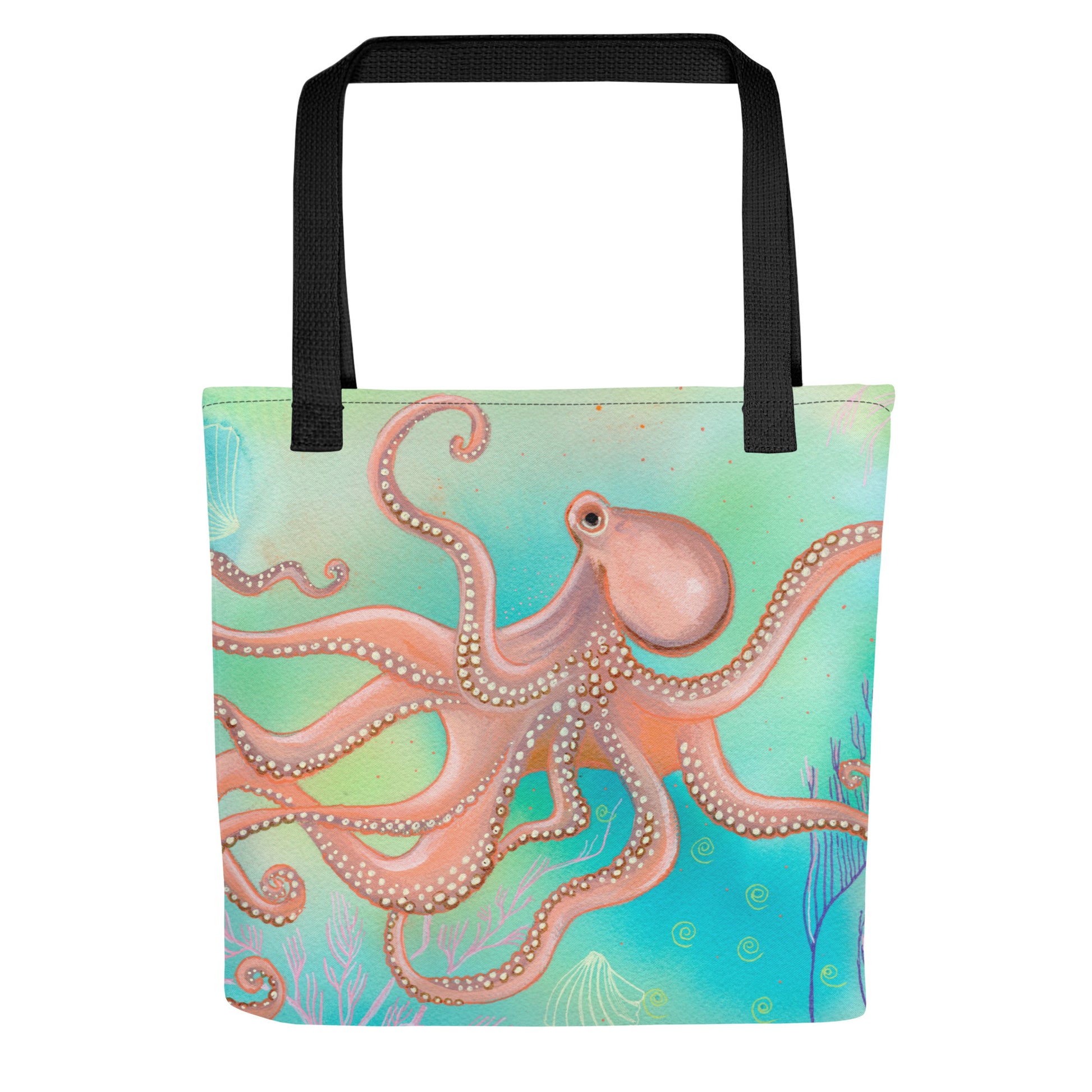 Octopus Tote bag - Aquamarine Design - Artistic Gifts for Women - Art by Artist Tania Herrera from Aquamarine Design Studio