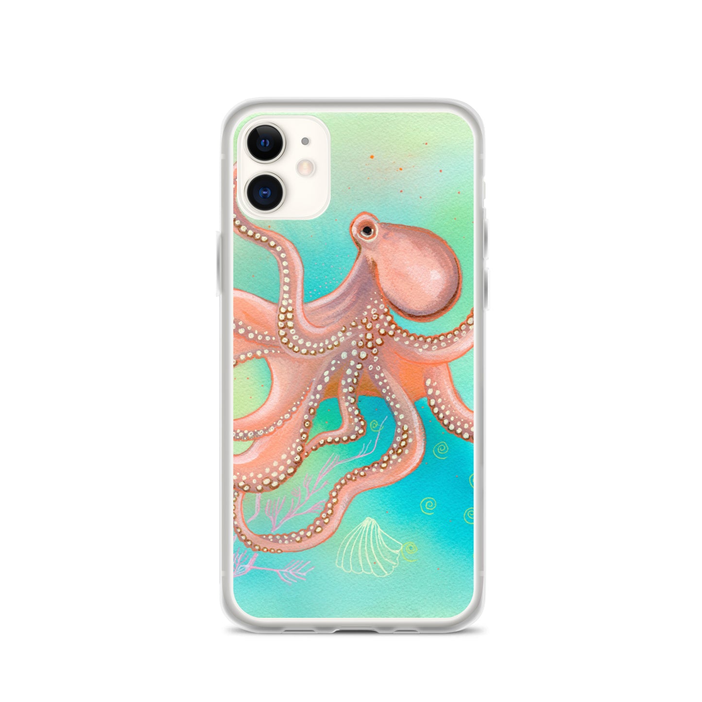 Octopus Clear Case for iPhone® - Aquamarine Design - Artistic Gifts for Women - Art by Artist Tania Herrera from Aquamarine Design Studio