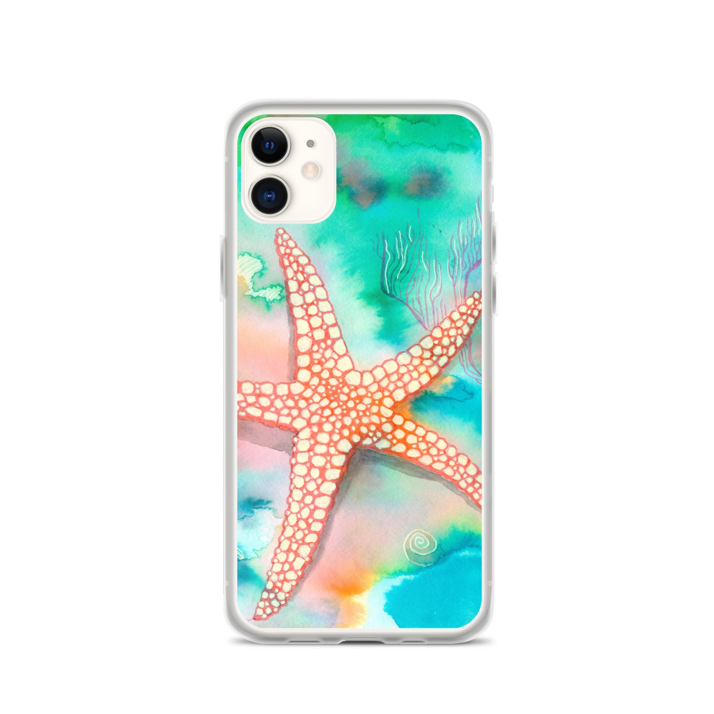 Starfish Clear Case for iPhone® - Aquamarine Design - Artistic Gifts for Women - Art by Artist Tania Herrera from Aquamarine Design Studio