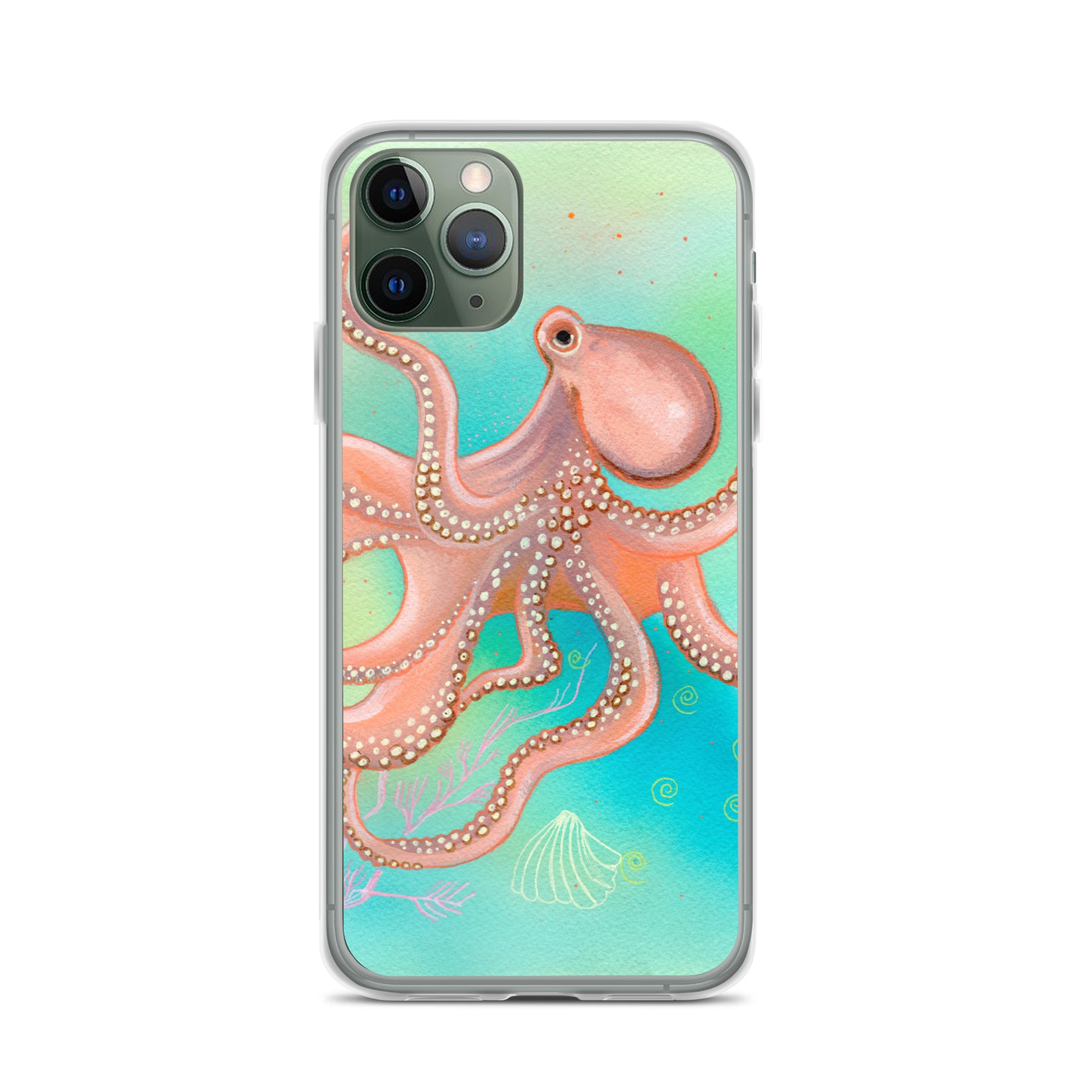 Octopus Clear Case for iPhone® - Aquamarine Design - Artistic Gifts for Women - Art by Artist Tania Herrera from Aquamarine Design Studio