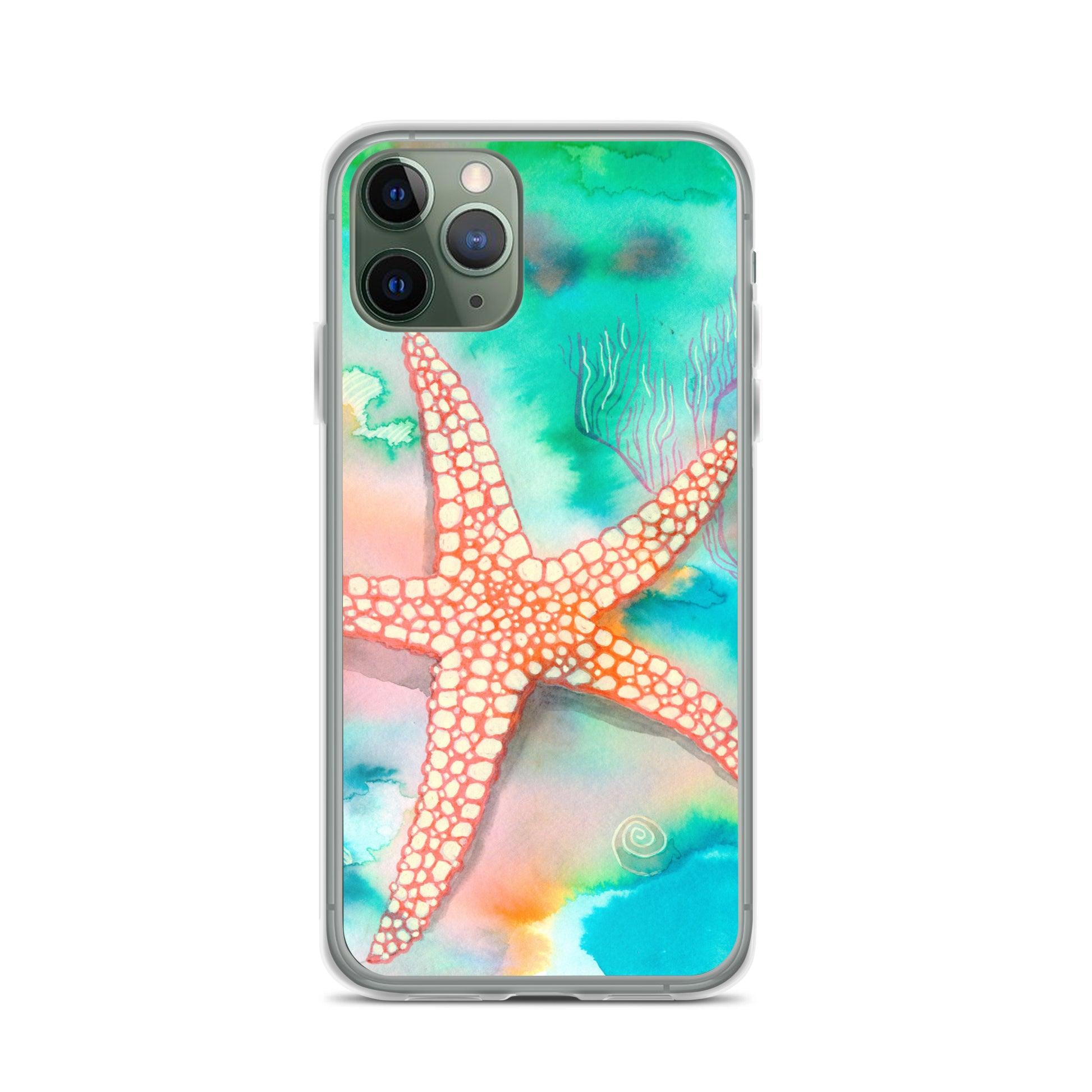 Starfish Clear Case for iPhone® - Aquamarine Design - Artistic Gifts for Women - Art by Artist Tania Herrera from Aquamarine Design Studio