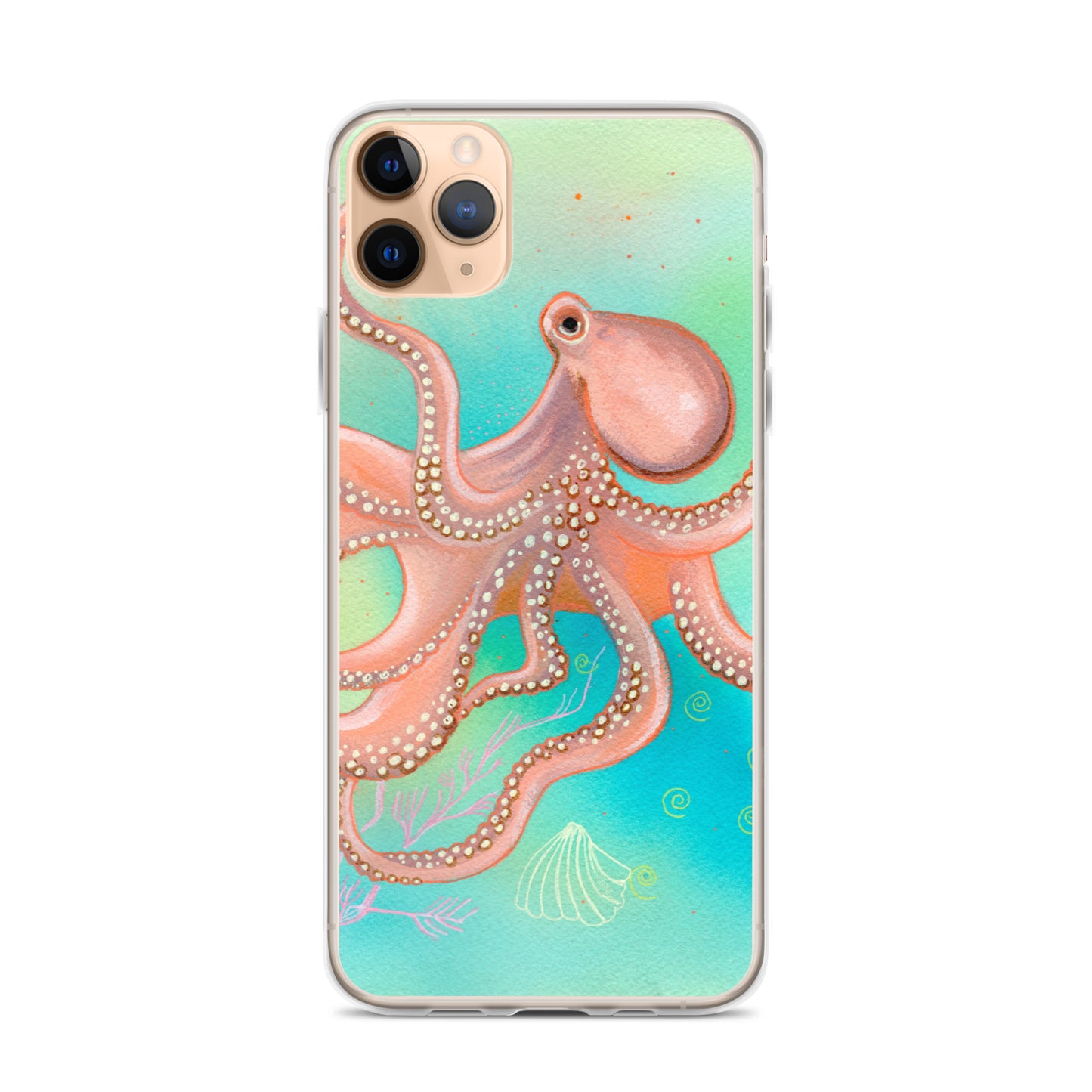 Octopus Clear Case for iPhone® - Aquamarine Design - Artistic Gifts for Women - Art by Artist Tania Herrera from Aquamarine Design Studio