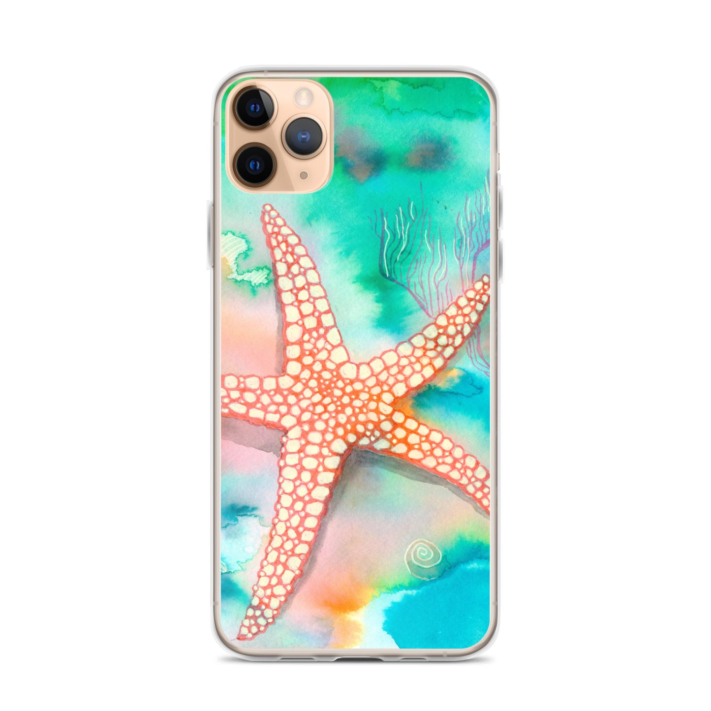 Starfish Clear Case for iPhone® - Aquamarine Design - Artistic Gifts for Women - Art by Artist Tania Herrera from Aquamarine Design Studio