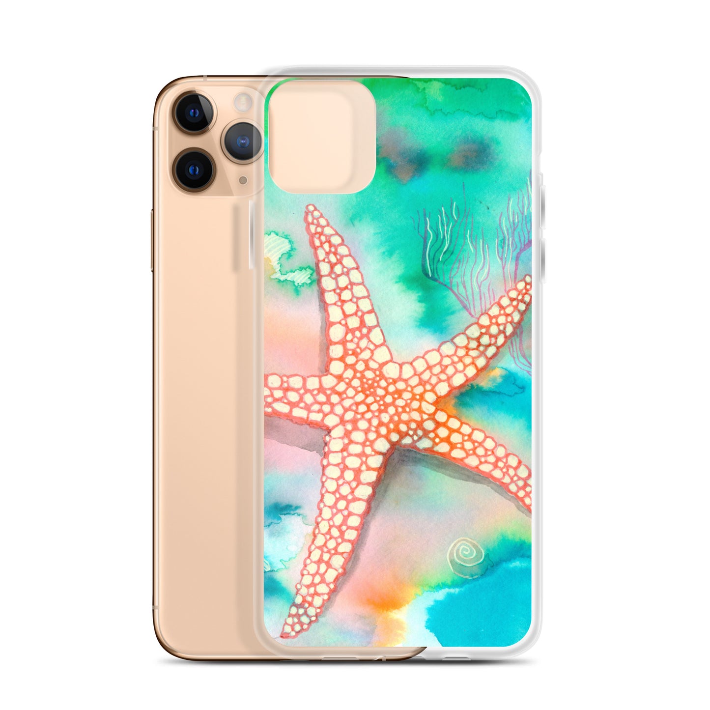 Starfish Clear Case for iPhone® - Aquamarine Design - Artistic Gifts for Women - Art by Artist Tania Herrera from Aquamarine Design Studio