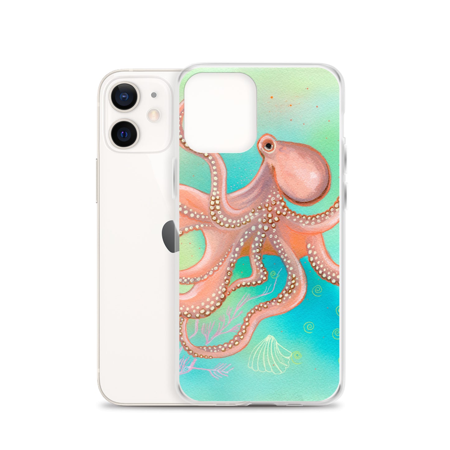 Octopus Clear Case for iPhone® - Aquamarine Design - Artistic Gifts for Women - Art by Artist Tania Herrera from Aquamarine Design Studio