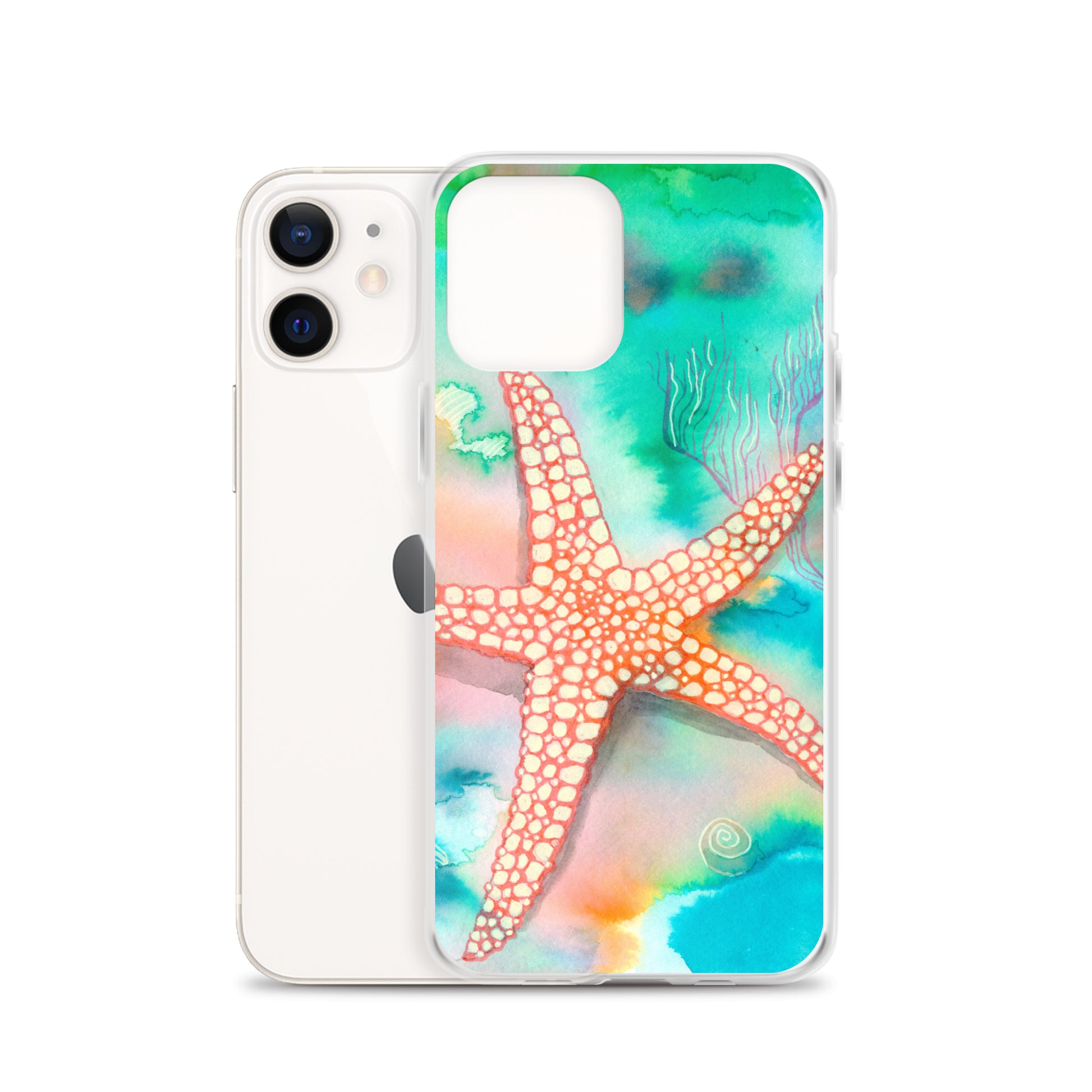 Starfish Clear Case for iPhone® - Aquamarine Design - Artistic Gifts for Women - Art by Artist Tania Herrera from Aquamarine Design Studio