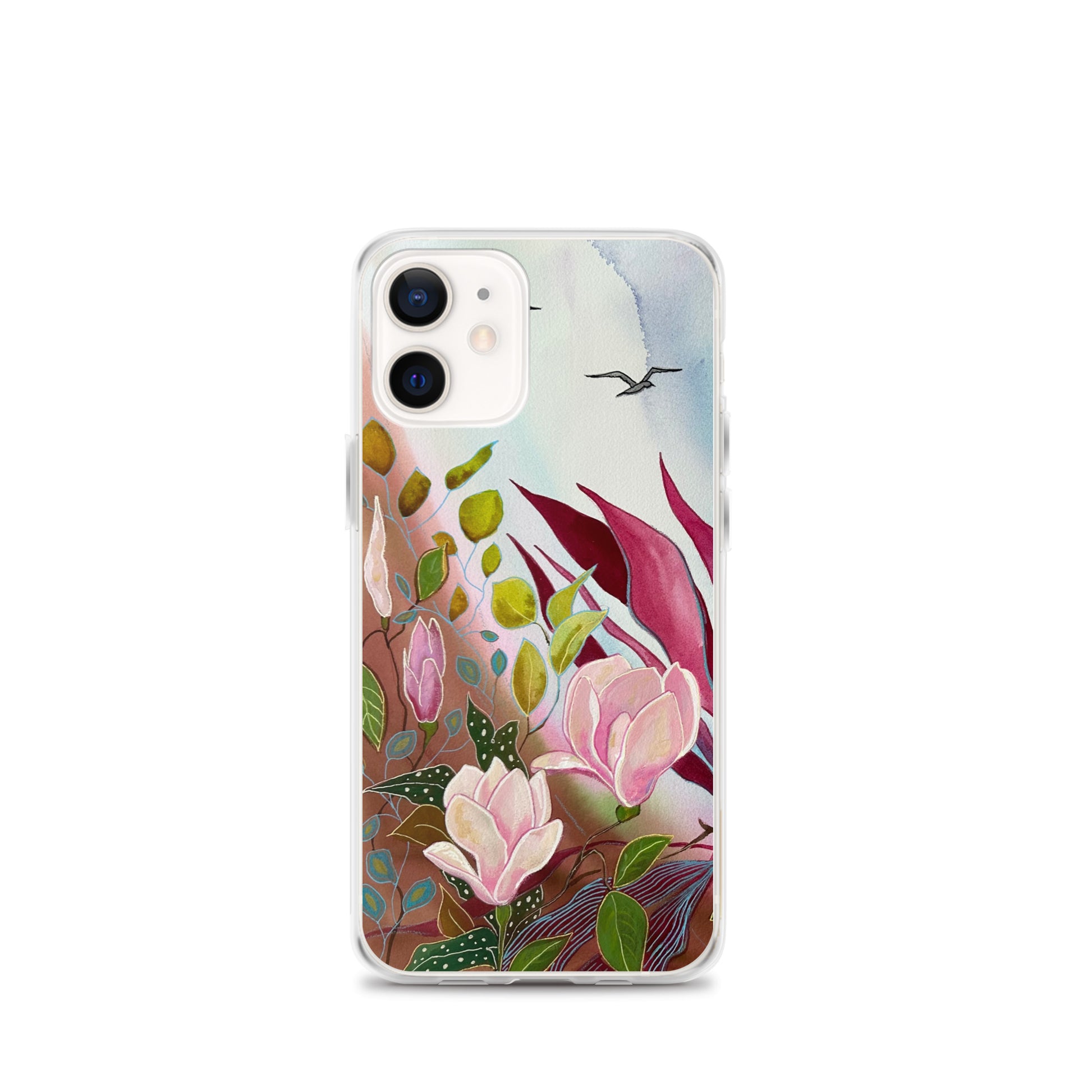 Pink Garden Clear Case for iPhone® - Aquamarine Design - Artistic Gifts for Women - Art by Artist Tania Herrera from Aquamarine Design Studio