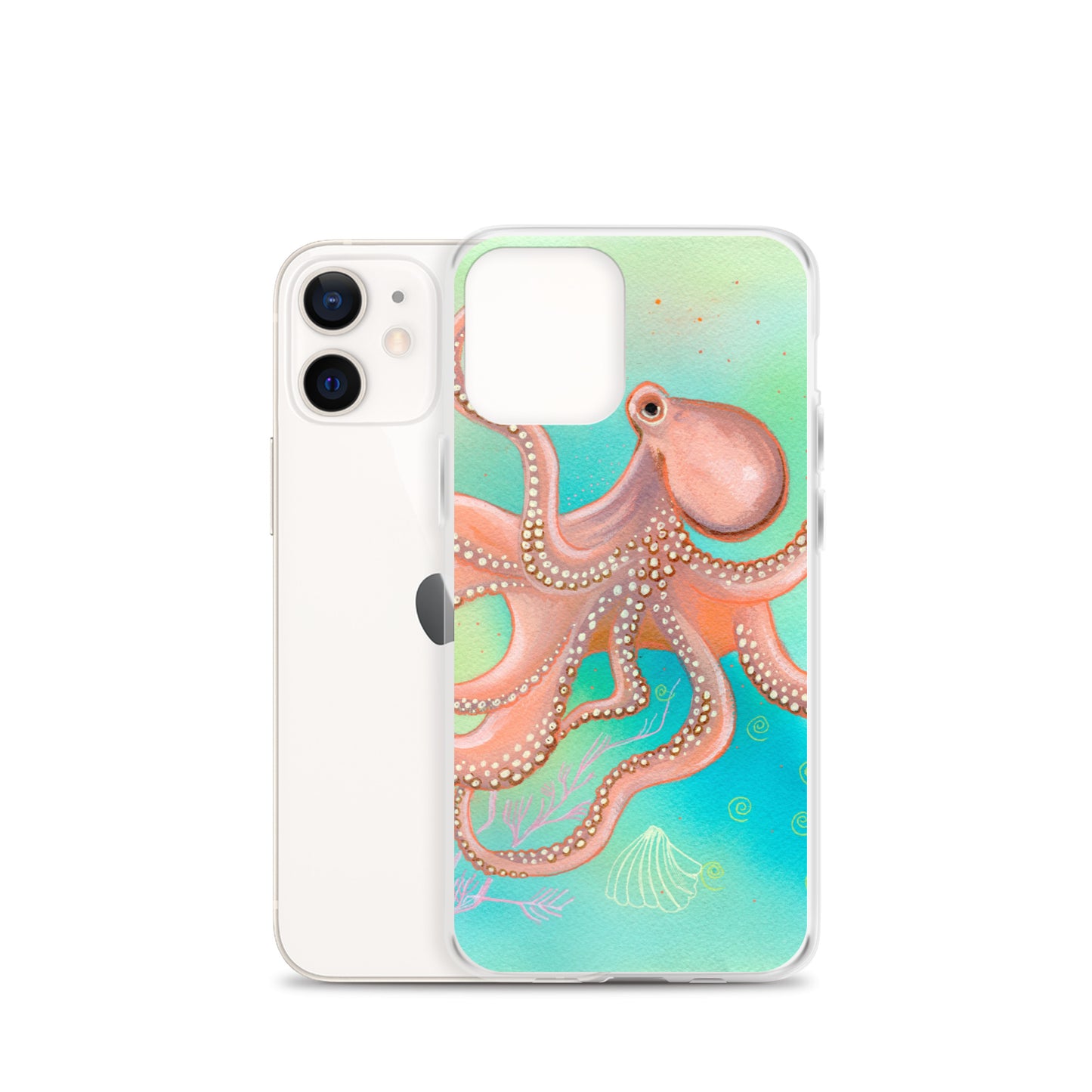 Octopus Clear Case for iPhone® - Aquamarine Design - Artistic Gifts for Women - Art by Artist Tania Herrera from Aquamarine Design Studio