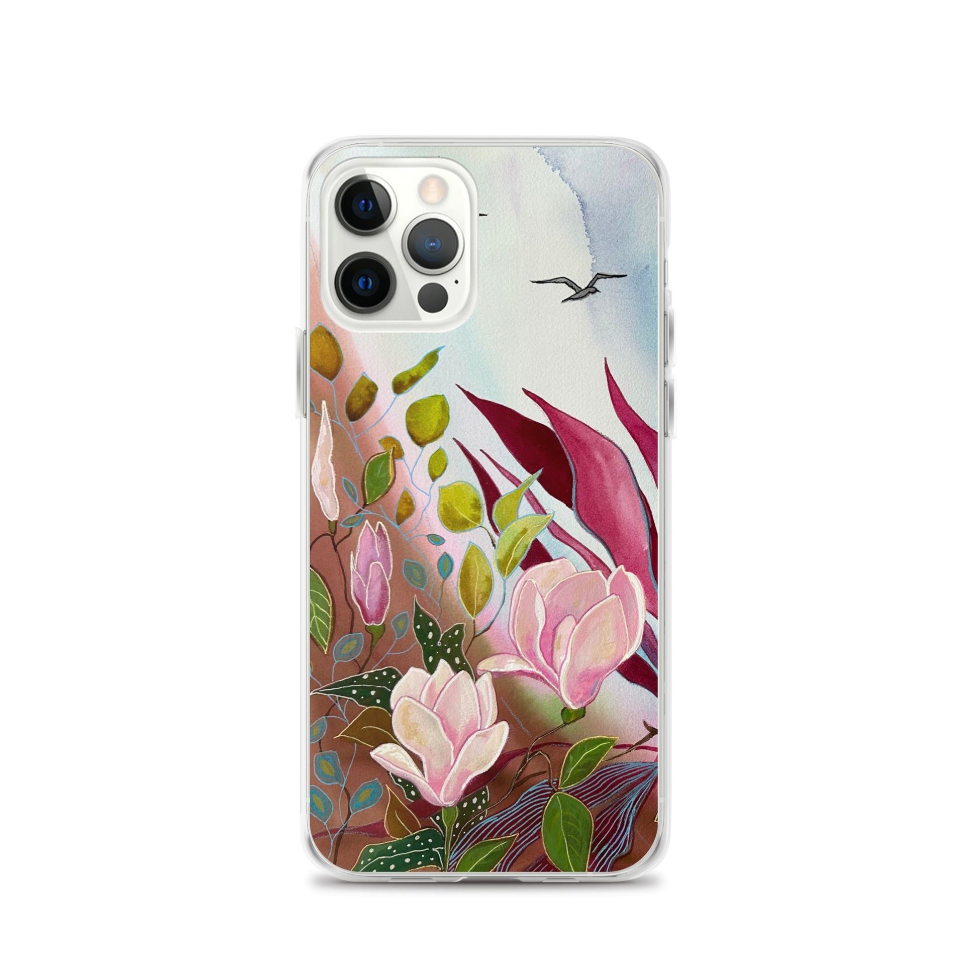 Pink Garden Clear Case for iPhone® - Aquamarine Design - Artistic Gifts for Women - Art by Artist Tania Herrera from Aquamarine Design Studio