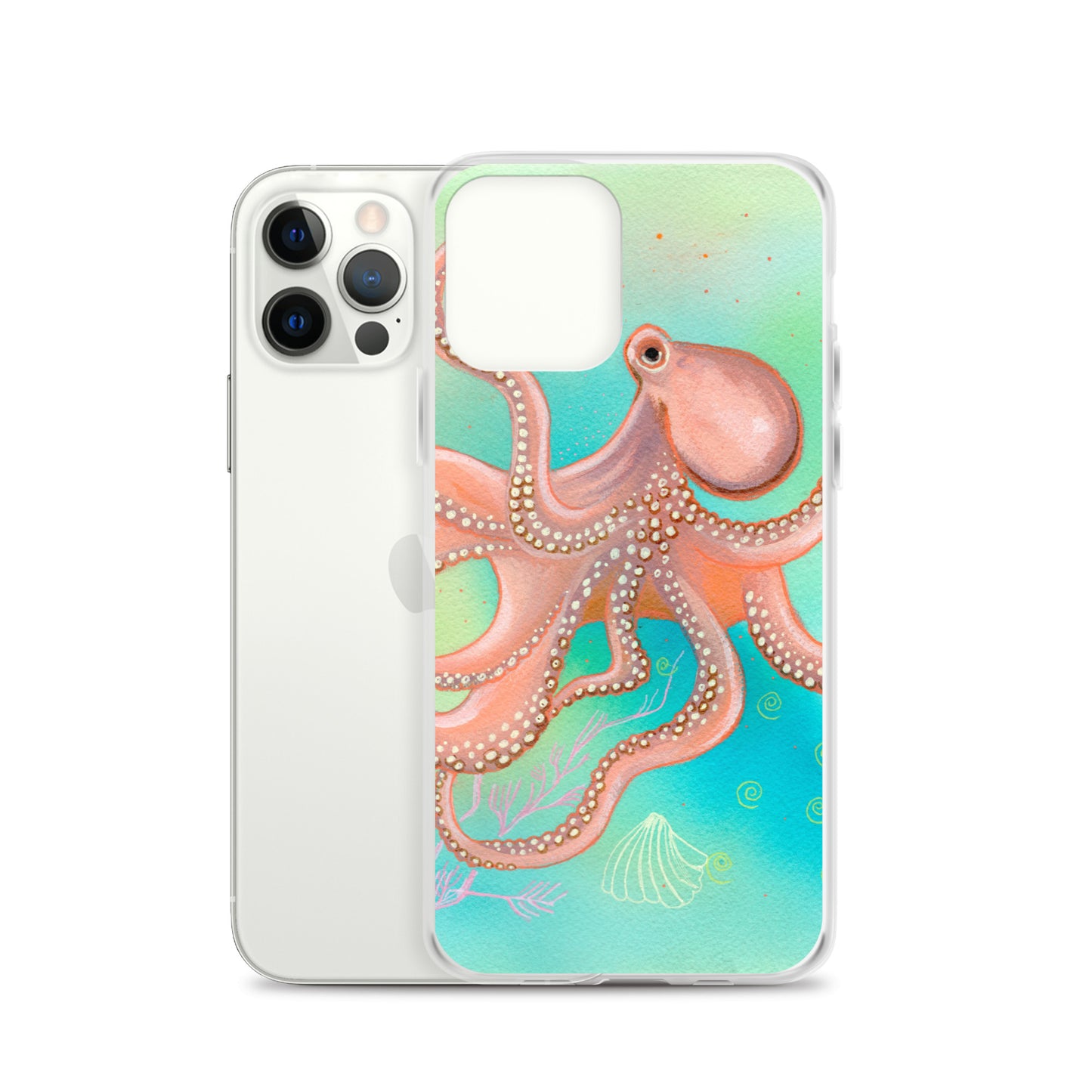 Octopus Clear Case for iPhone® - Aquamarine Design - Artistic Gifts for Women - Art by Artist Tania Herrera from Aquamarine Design Studio