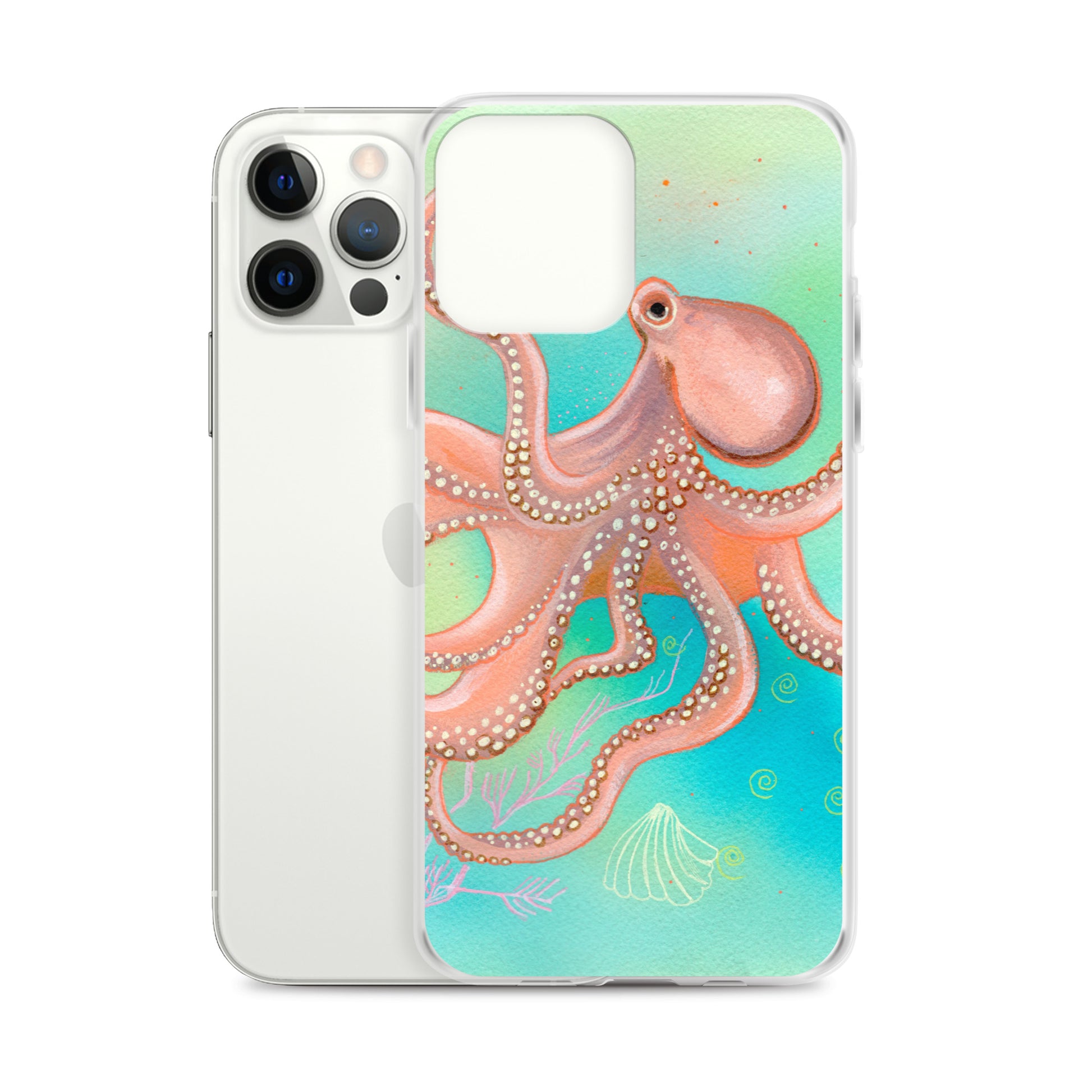 Octopus Clear Case for iPhone® - Aquamarine Design - Artistic Gifts for Women - Art by Artist Tania Herrera from Aquamarine Design Studio