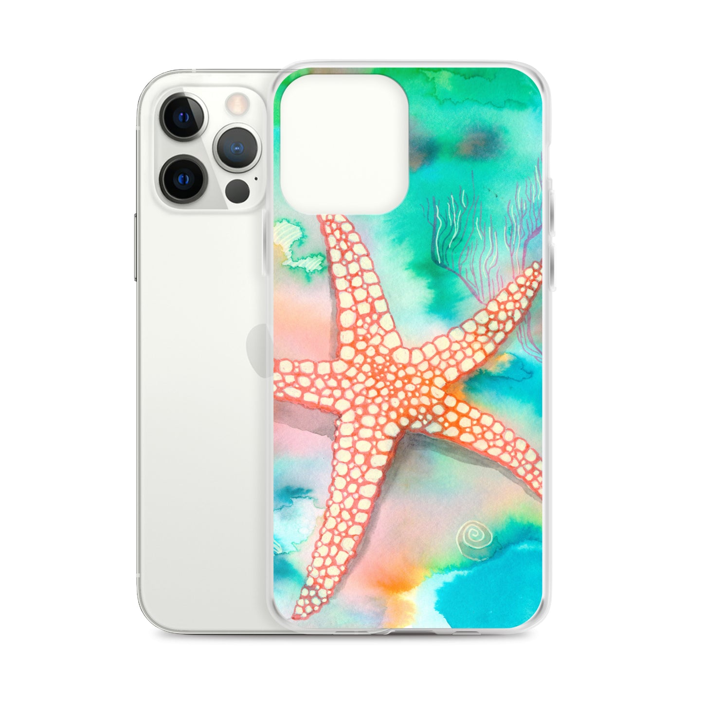 Starfish Clear Case for iPhone® - Aquamarine Design - Artistic Gifts for Women - Art by Artist Tania Herrera from Aquamarine Design Studio