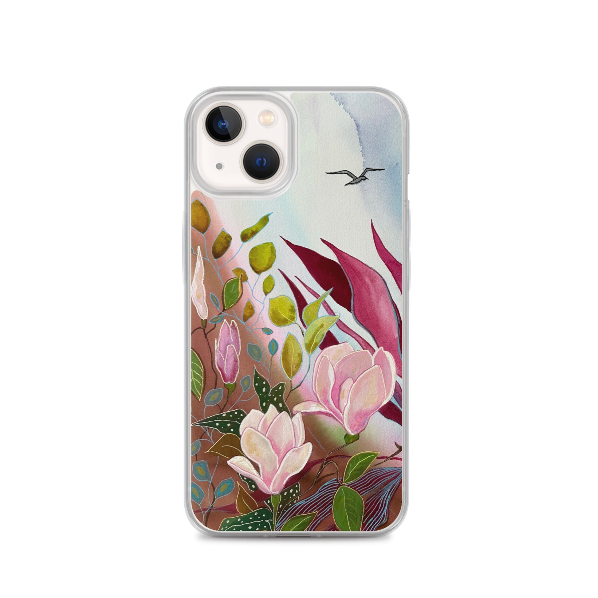 Pink Garden Clear Case for iPhone® - Aquamarine Design - Artistic Gifts for Women - Art by Artist Tania Herrera from Aquamarine Design Studio