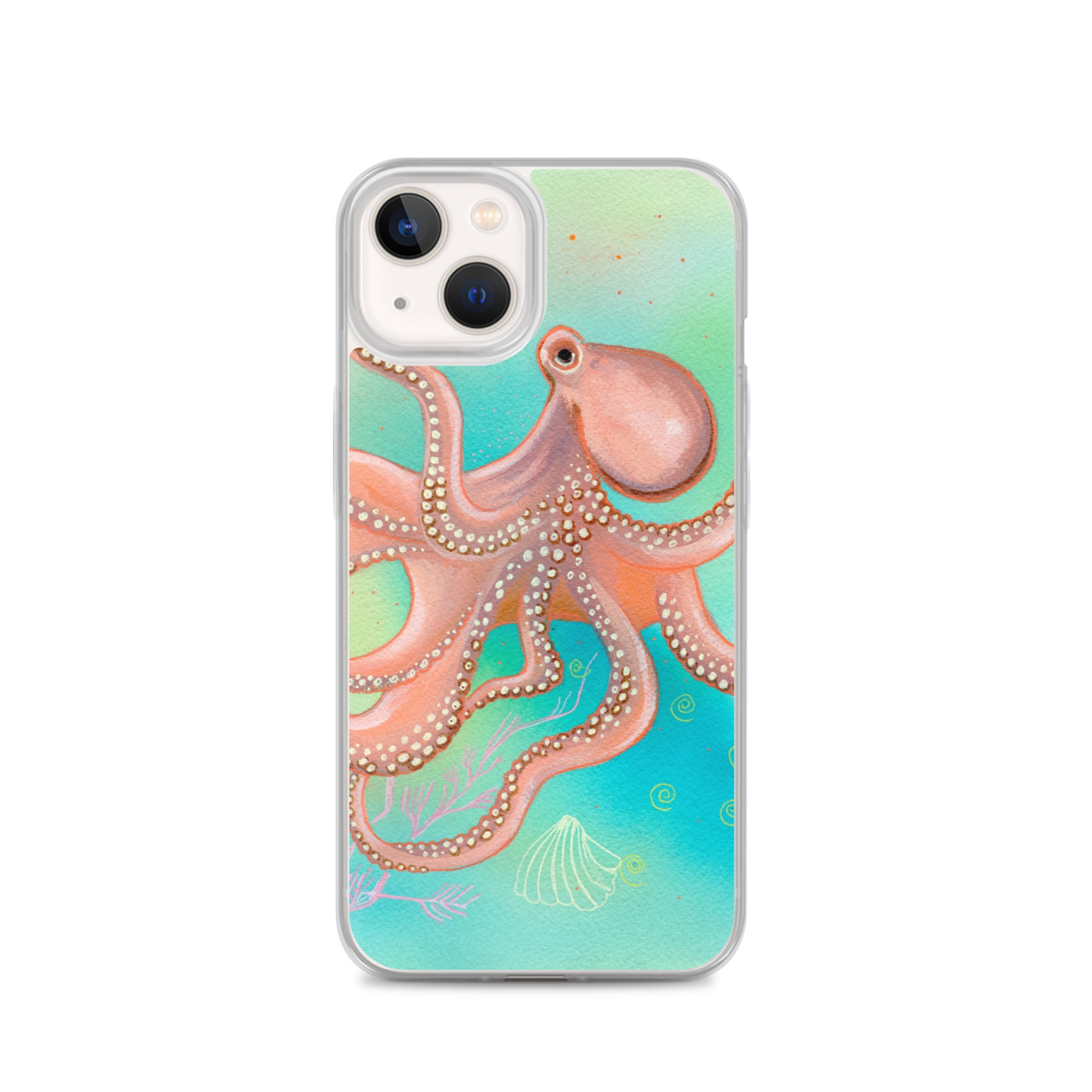 Octopus Clear Case for iPhone® - Aquamarine Design - Artistic Gifts for Women - Art by Artist Tania Herrera from Aquamarine Design Studio