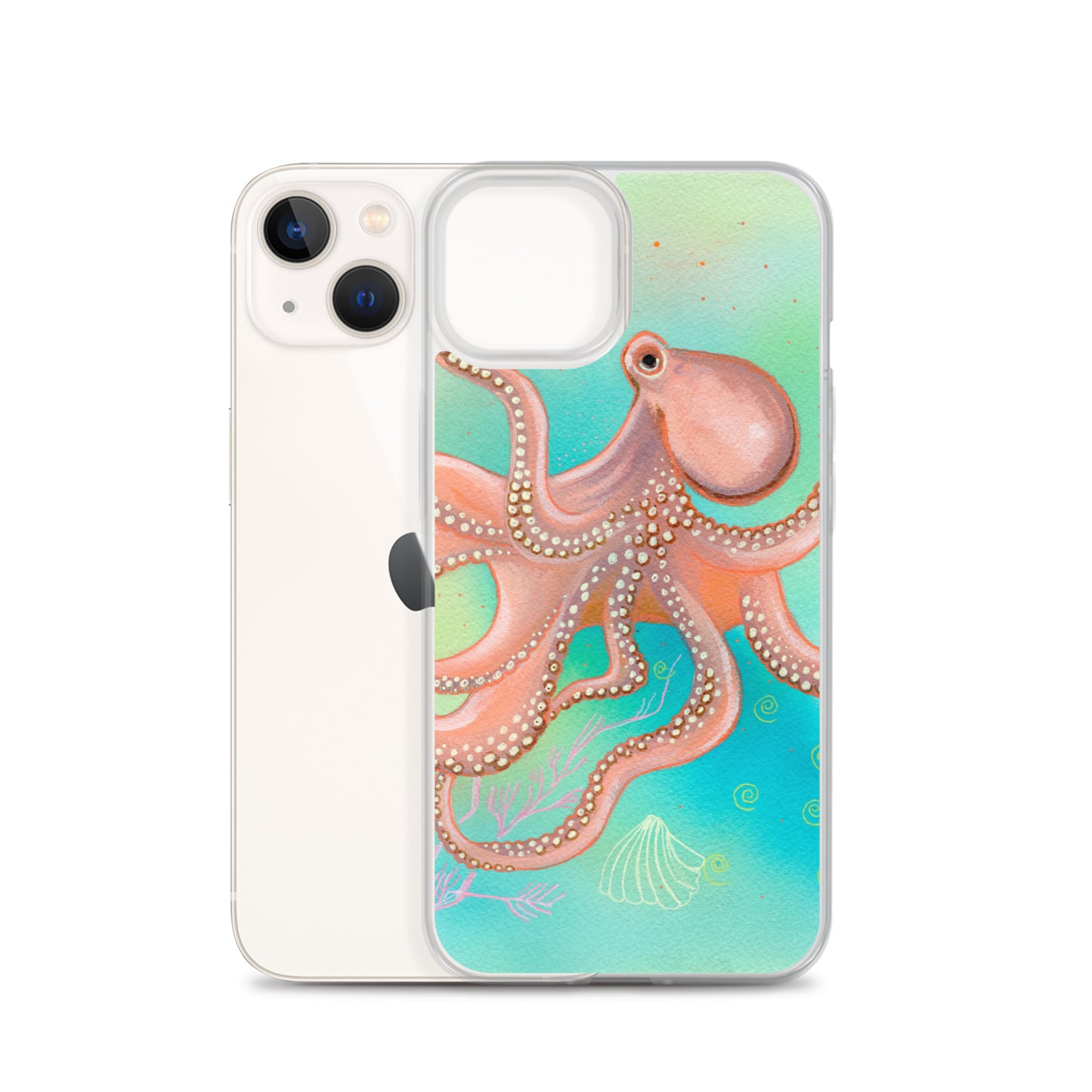 Octopus Clear Case for iPhone® - Aquamarine Design - Artistic Gifts for Women - Art by Artist Tania Herrera from Aquamarine Design Studio