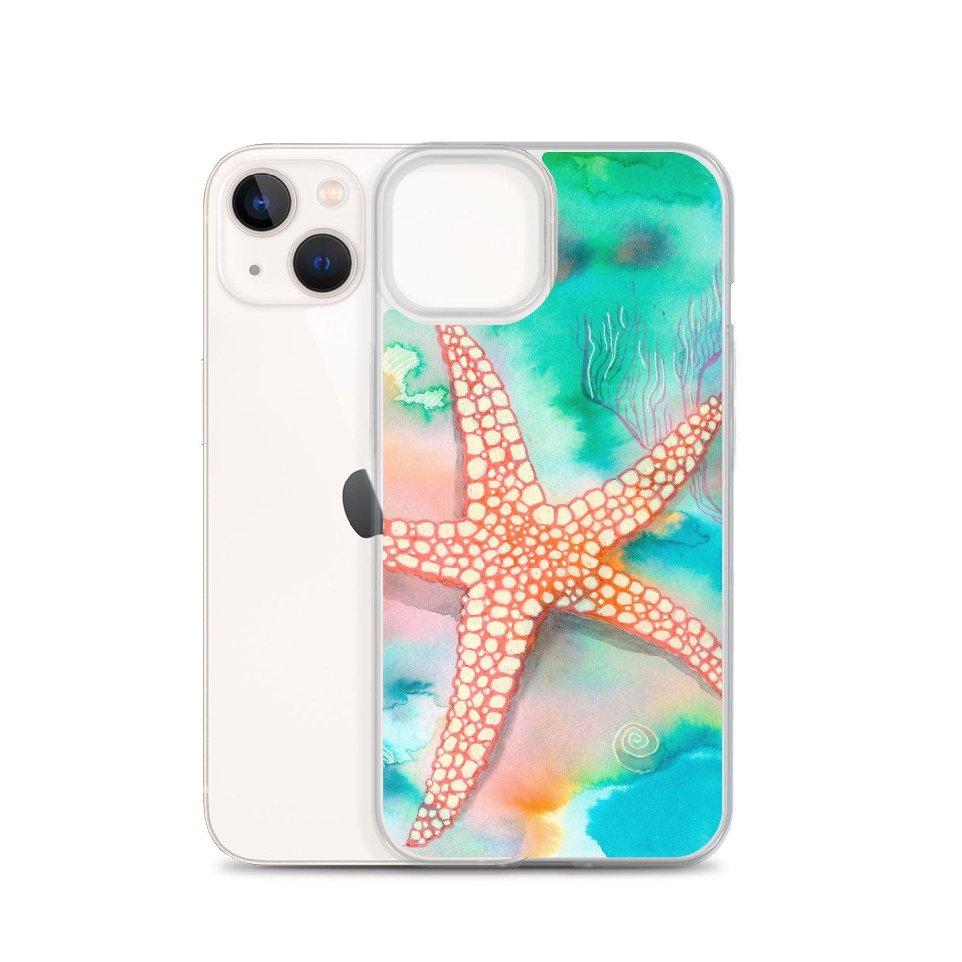 Starfish Clear Case for iPhone® - Aquamarine Design - Artistic Gifts for Women - Art by Artist Tania Herrera from Aquamarine Design Studio