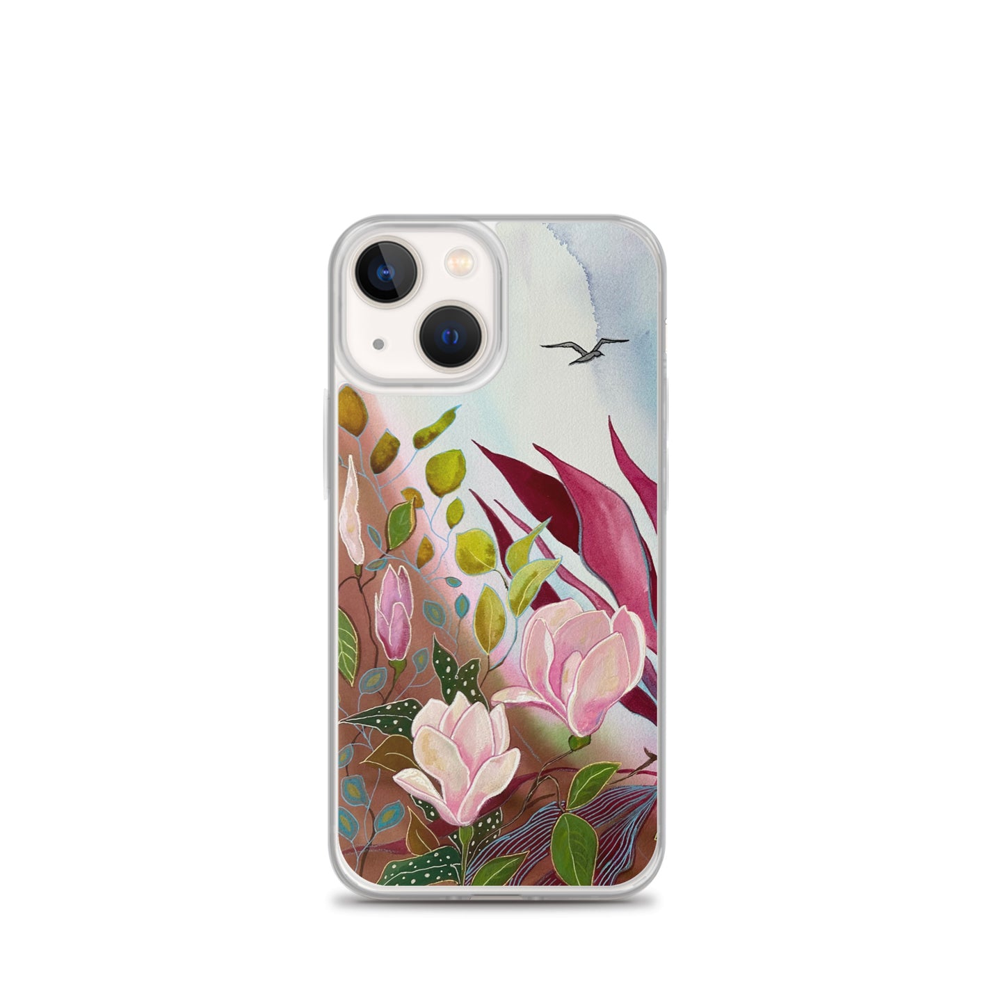 Pink Garden Clear Case for iPhone® - Aquamarine Design - Artistic Gifts for Women - Art by Artist Tania Herrera from Aquamarine Design Studio