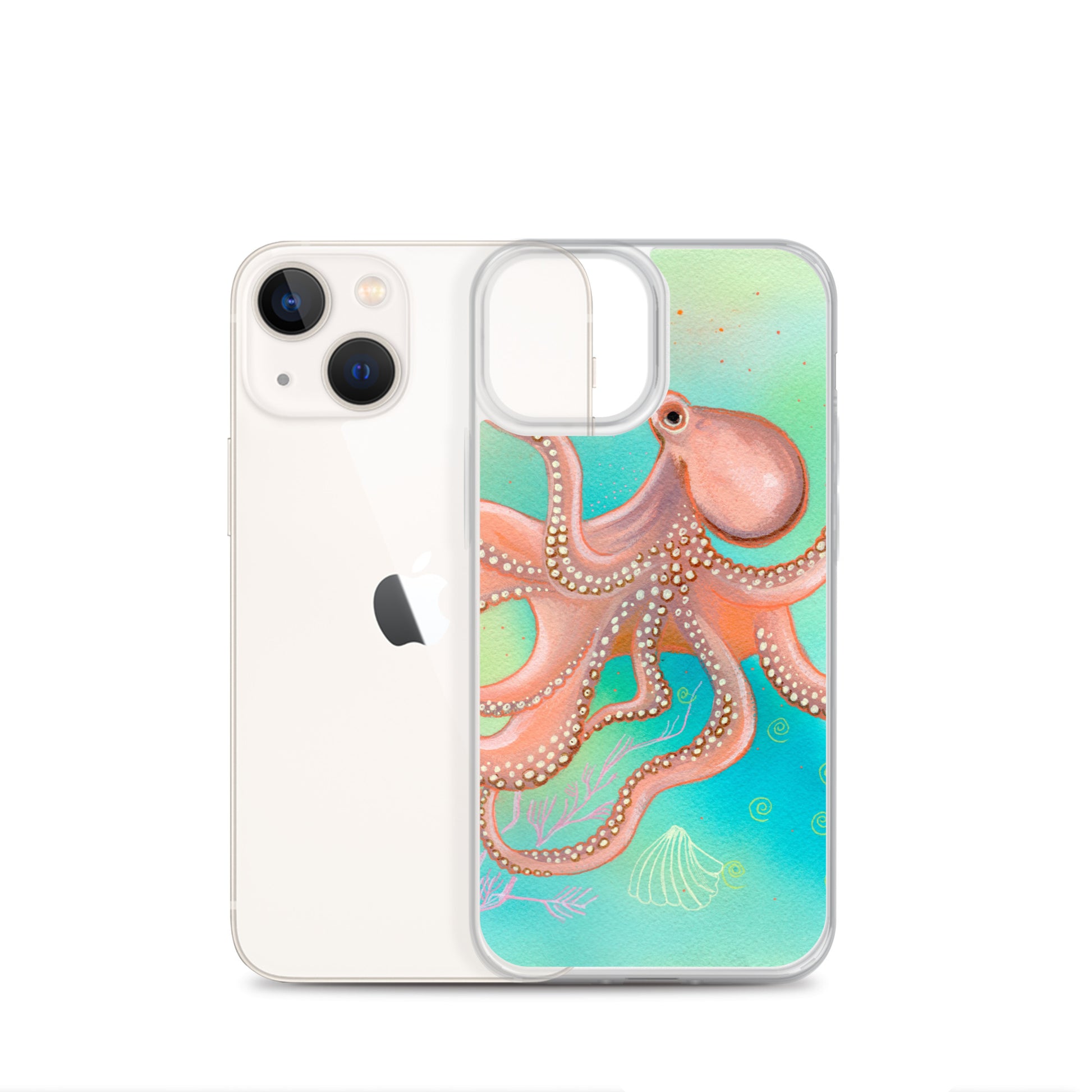 Octopus Clear Case for iPhone® - Aquamarine Design - Artistic Gifts for Women - Art by Artist Tania Herrera from Aquamarine Design Studio