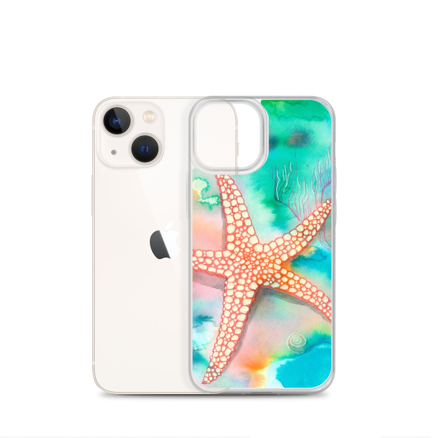 Starfish Clear Case for iPhone® - Aquamarine Design - Artistic Gifts for Women - Art by Artist Tania Herrera from Aquamarine Design Studio