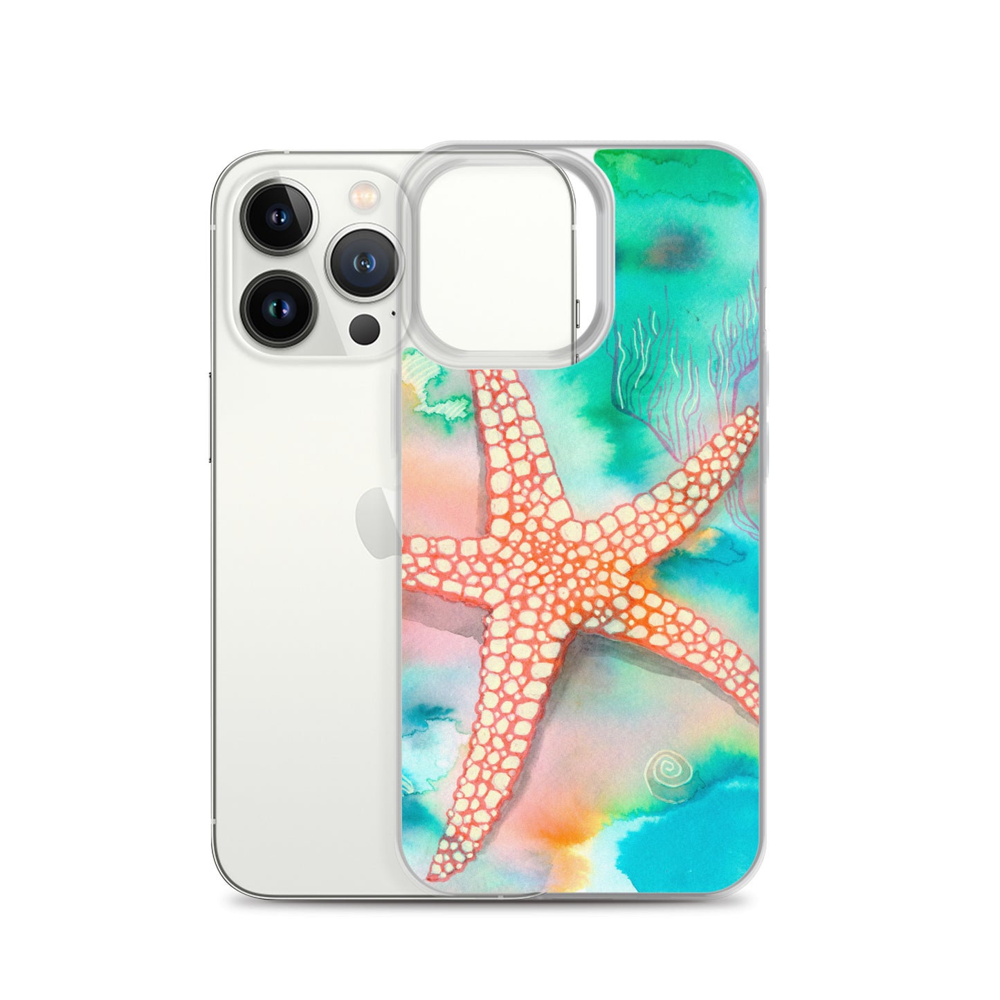 Starfish Clear Case for iPhone® - Aquamarine Design - Artistic Gifts for Women - Art by Artist Tania Herrera from Aquamarine Design Studio