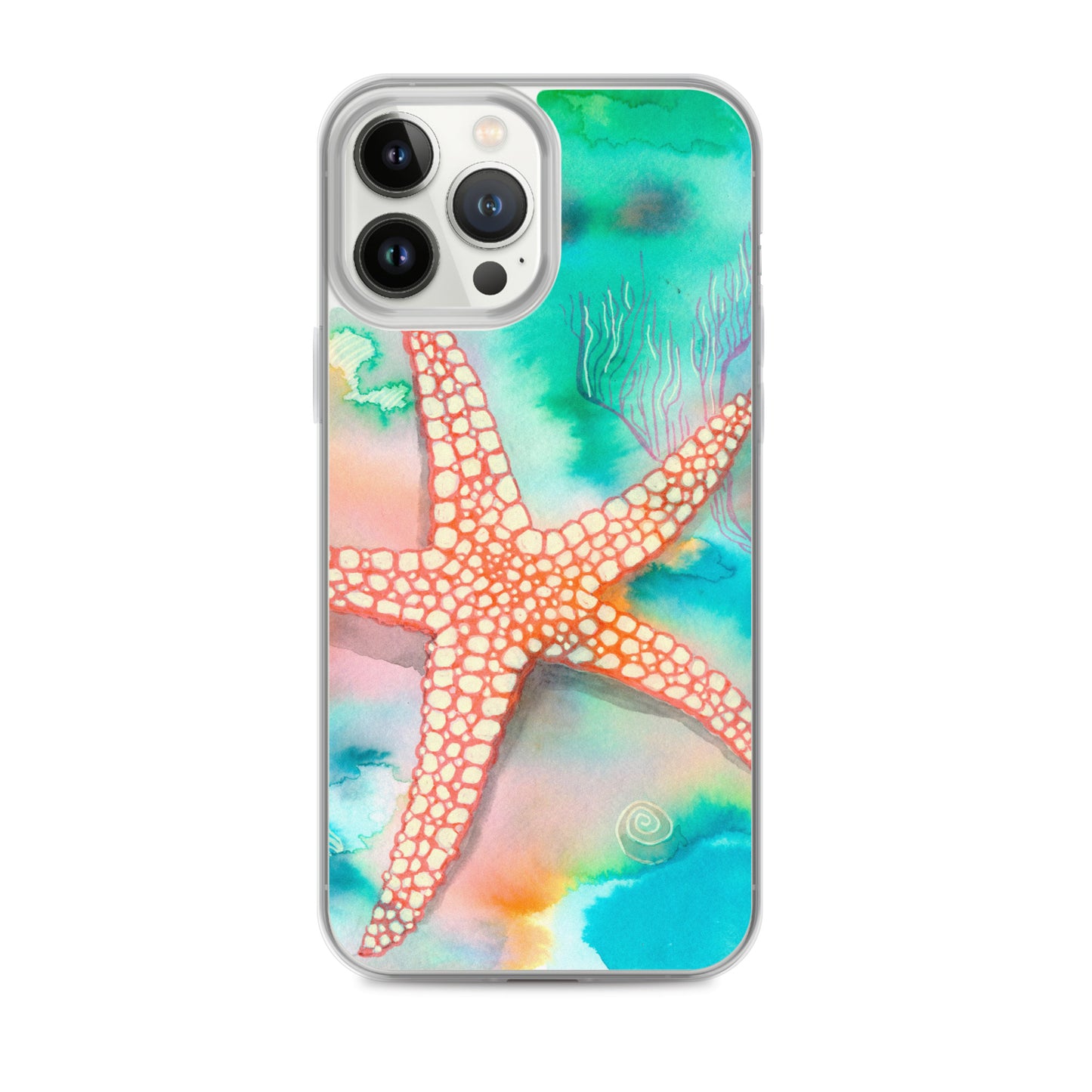 Starfish Clear Case for iPhone® - Aquamarine Design - Artistic Gifts for Women - Art by Artist Tania Herrera from Aquamarine Design Studio