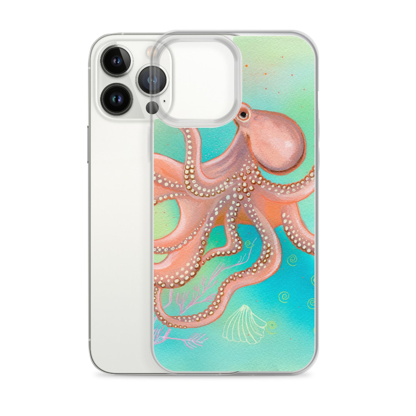 Octopus Clear Case for iPhone® - Aquamarine Design - Artistic Gifts for Women - Art by Artist Tania Herrera from Aquamarine Design Studio