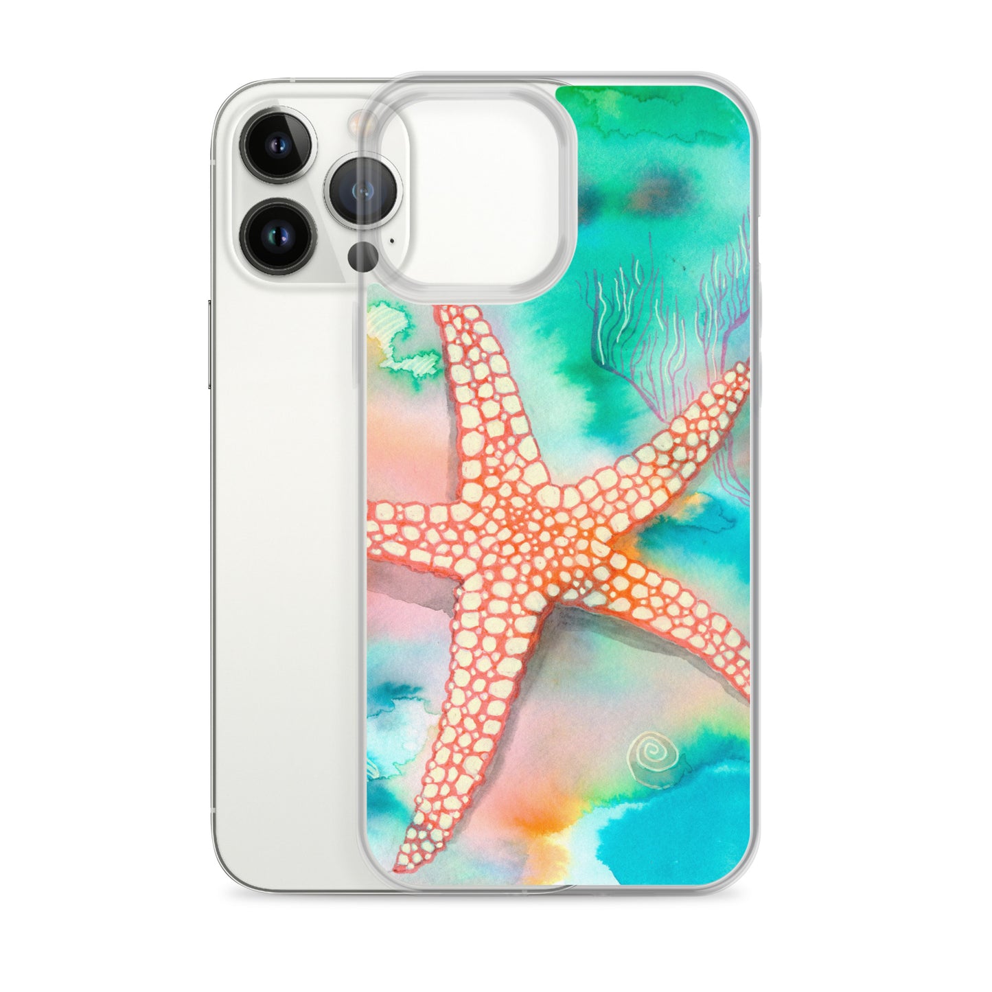 Starfish Clear Case for iPhone® - Aquamarine Design - Artistic Gifts for Women - Art by Artist Tania Herrera from Aquamarine Design Studio