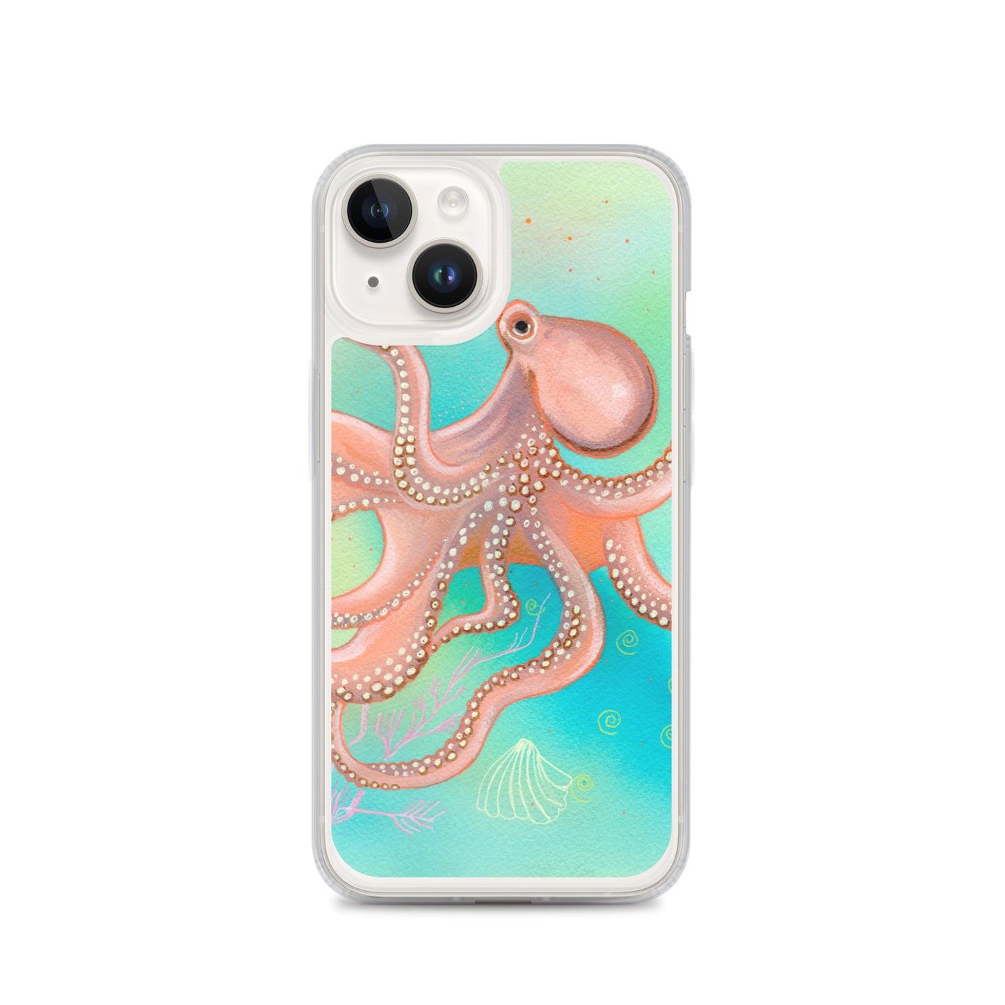 Octopus Clear Case for iPhone® - Aquamarine Design - Artistic Gifts for Women - Art by Artist Tania Herrera from Aquamarine Design Studio